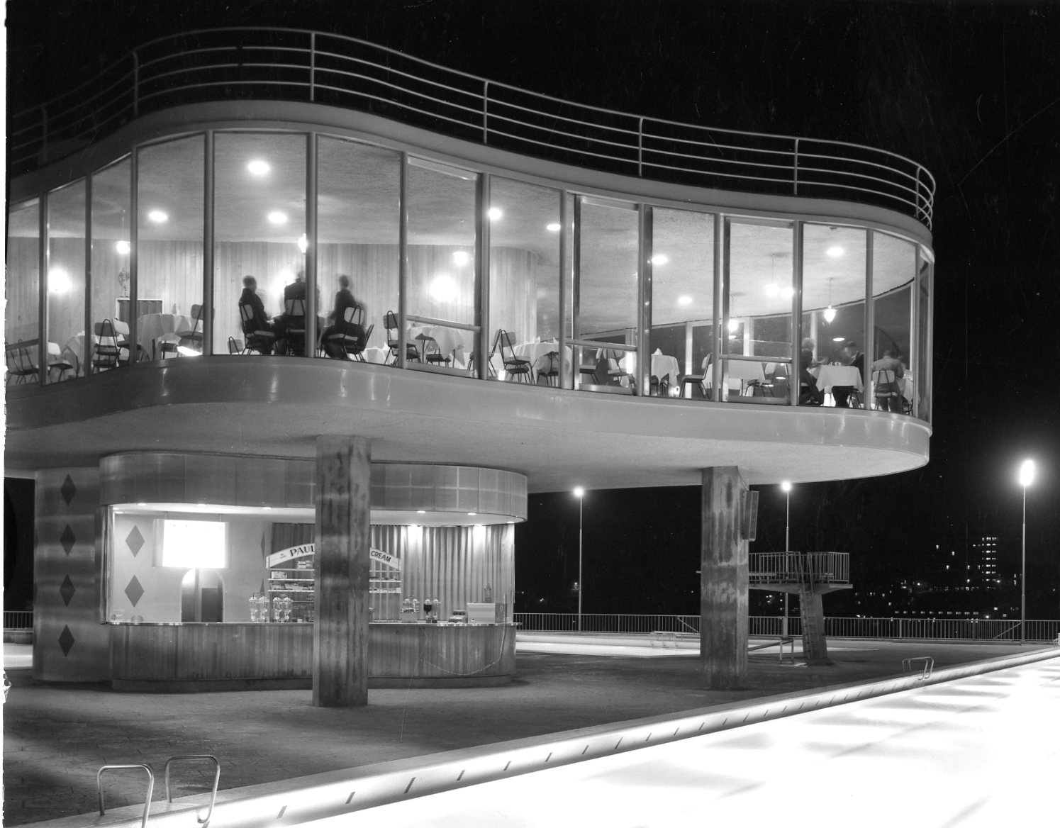 Centenary Swimming Pool At Night.