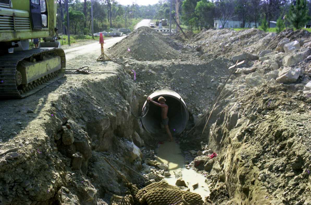 Drainage being laid in Waterford Road - Ellen Grove