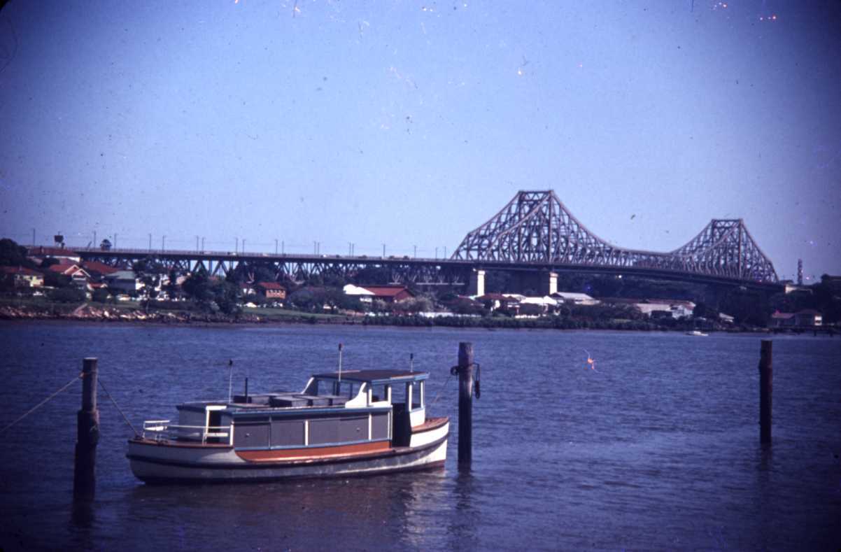 Story Bridge and Kangaroo Point from New Farm - 1965