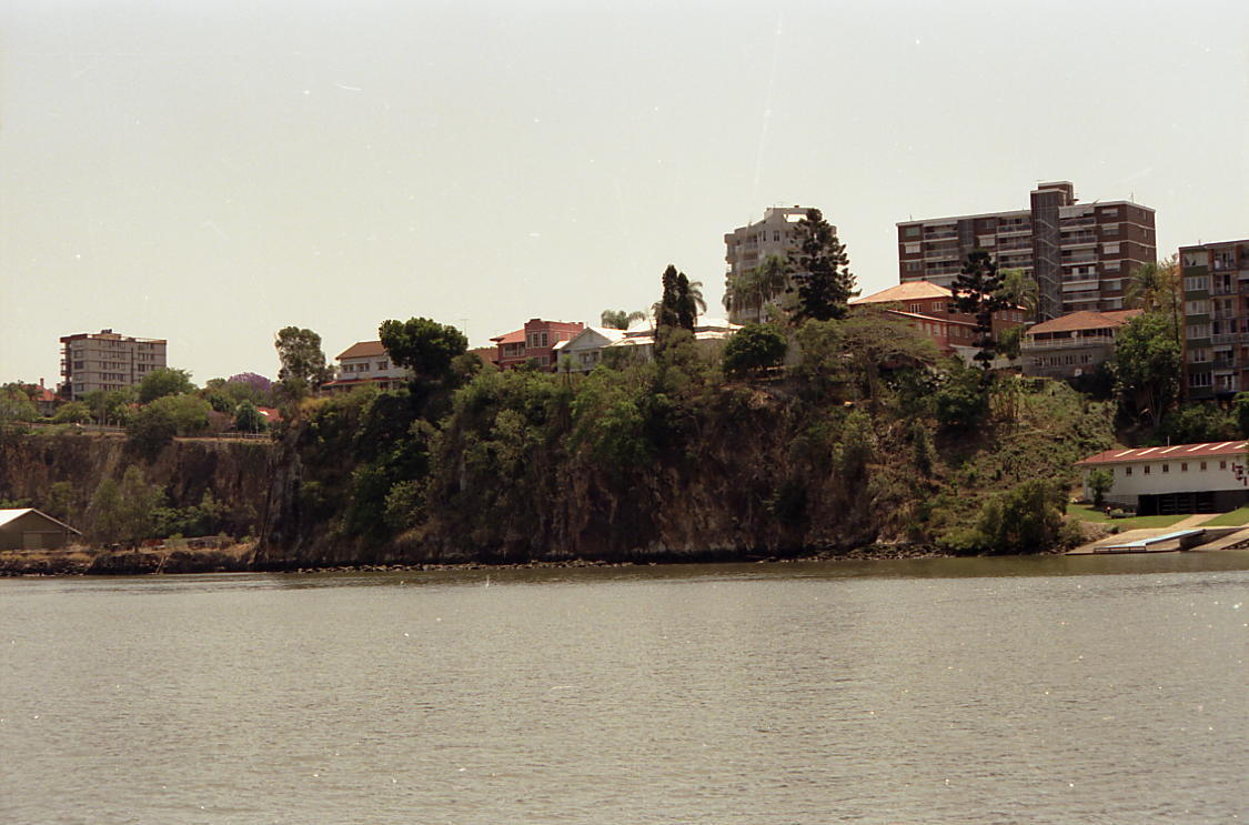 View of Buildings and Cliffs from River - New Farm - 1991
