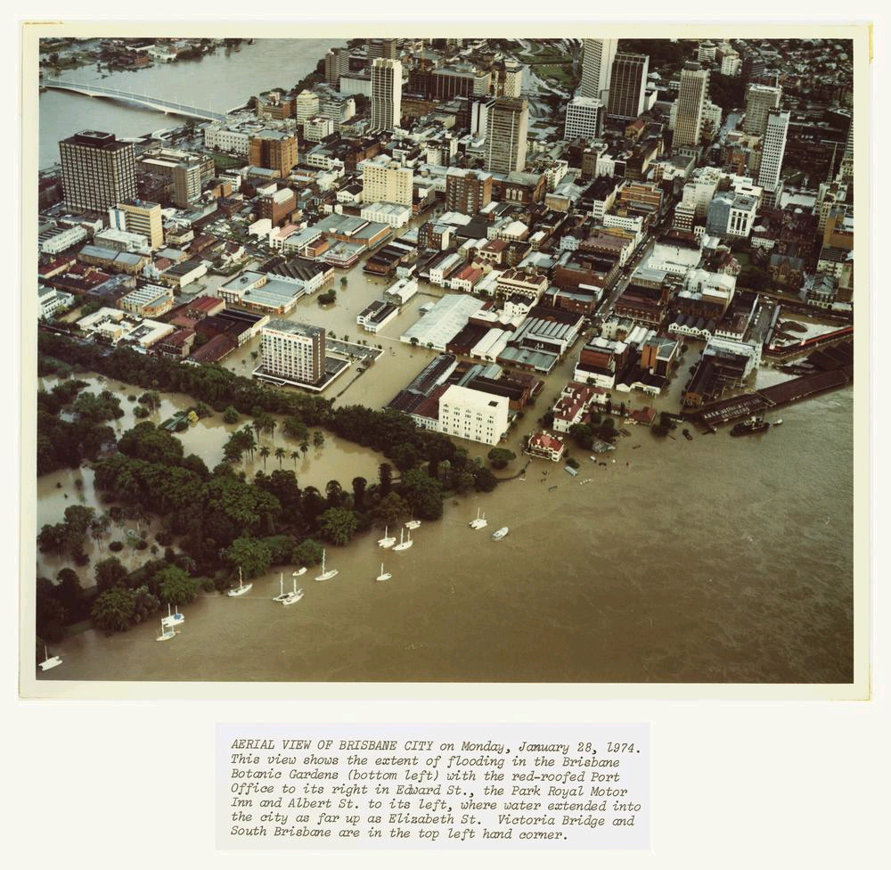 Aerial View of City - 1974 Flood