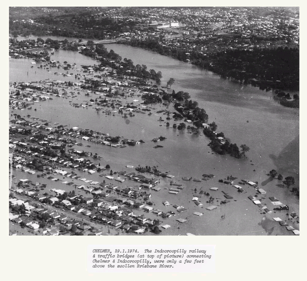 Aerial View of Chelmer - 1974 Flood