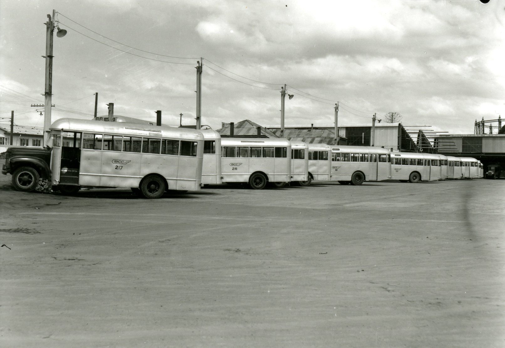 Buses at Light Street Depot 1949