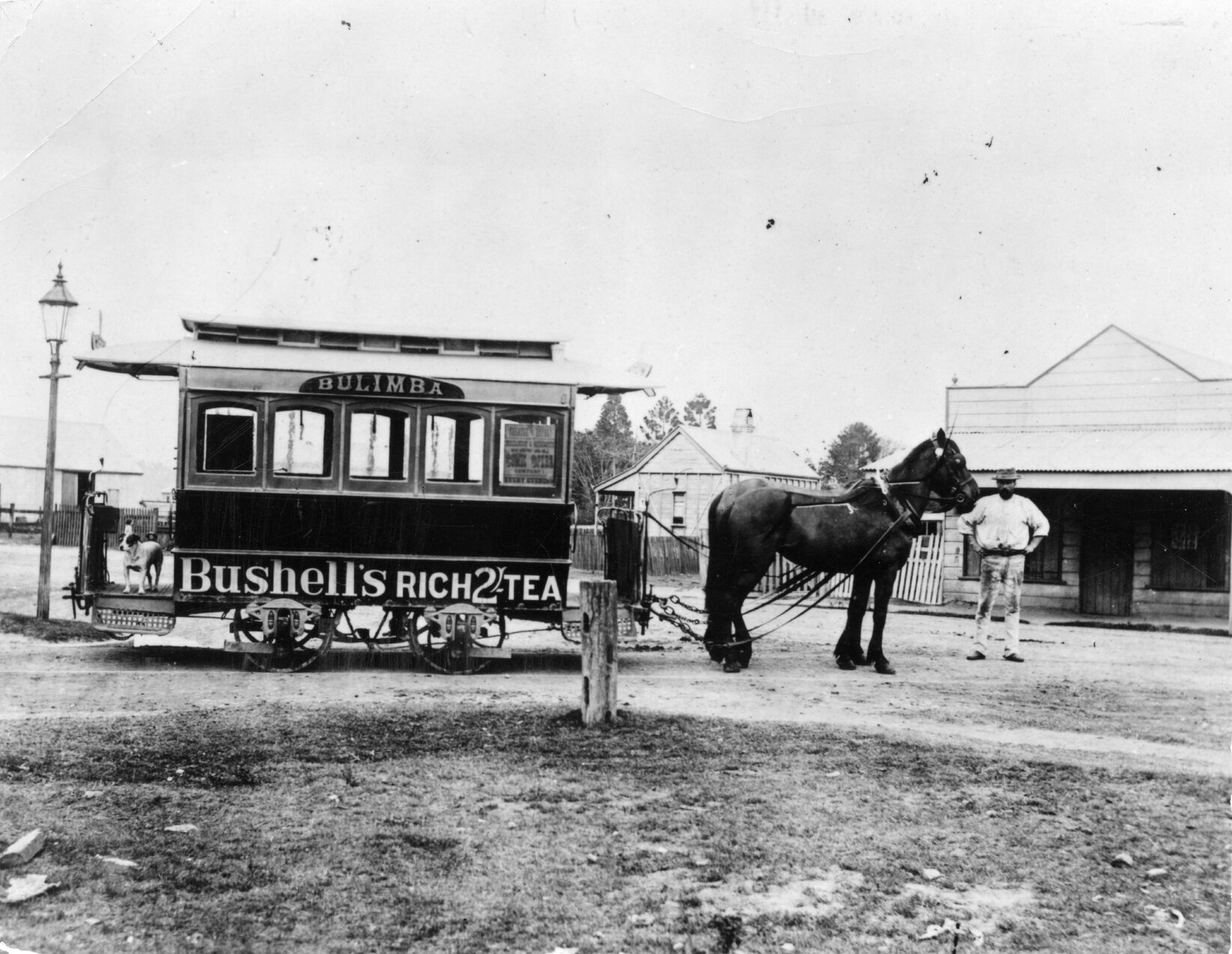 Horse drawn Bulimba tram c1900