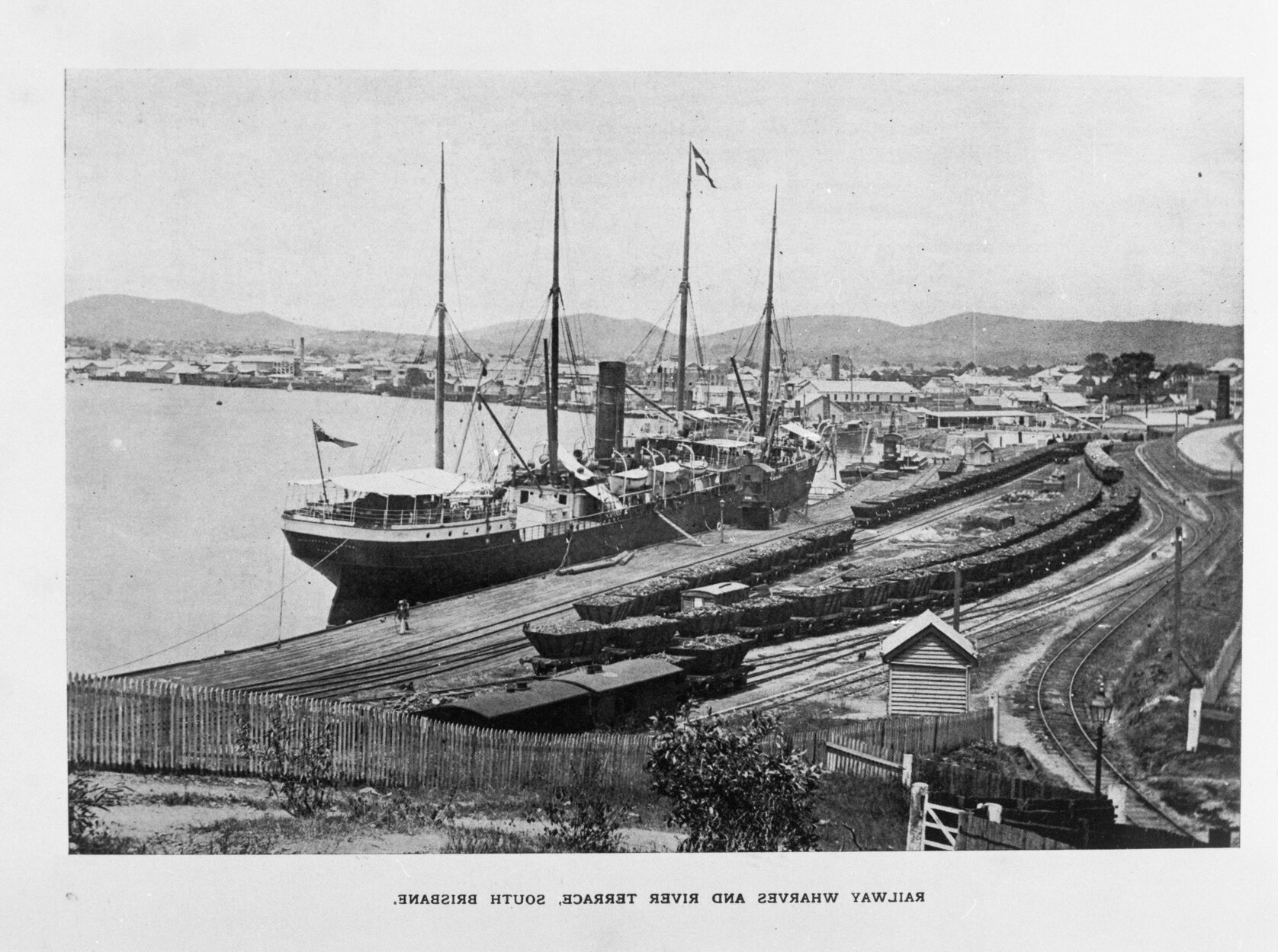 Railway Wharves and River Terrace - South Brisbane -c1900