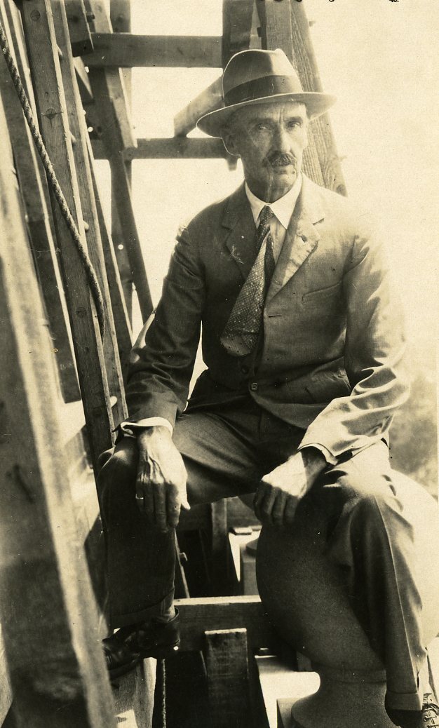 Town Clerk F W G Annand Inspecting City Hall Construction - 1928