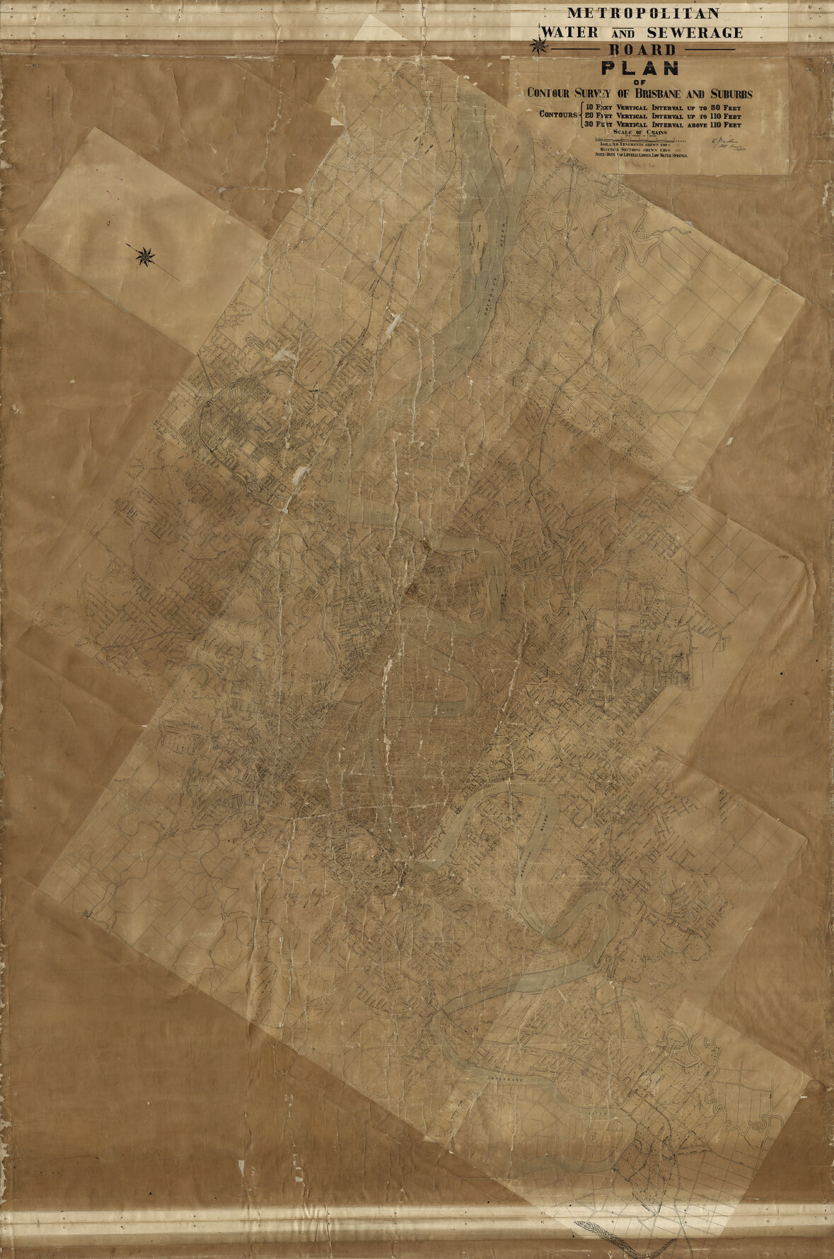 Contour Survey - Brisbane and Suburbs - 1911