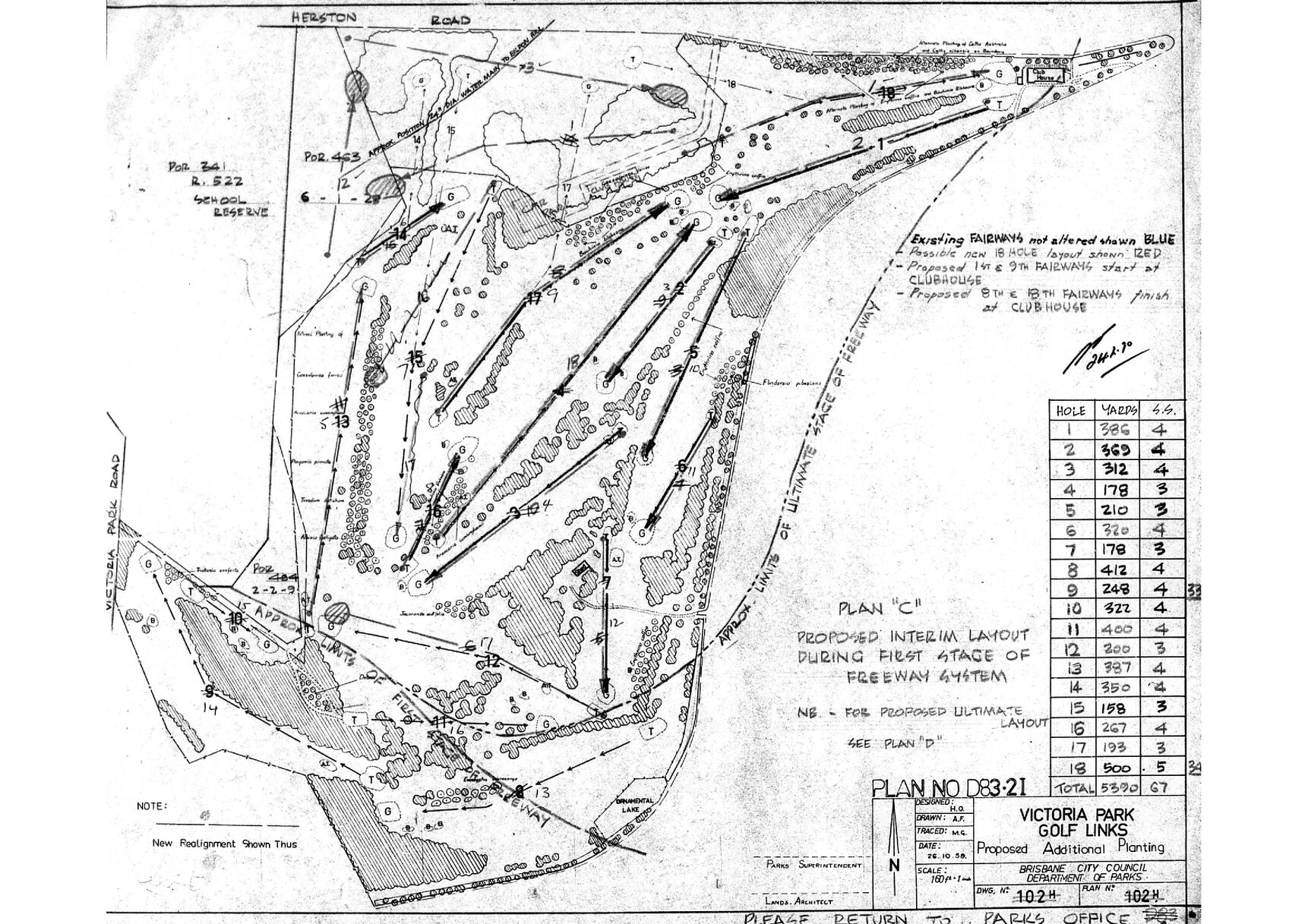 Victoria Park Golf Links - Tree Planting - 1959