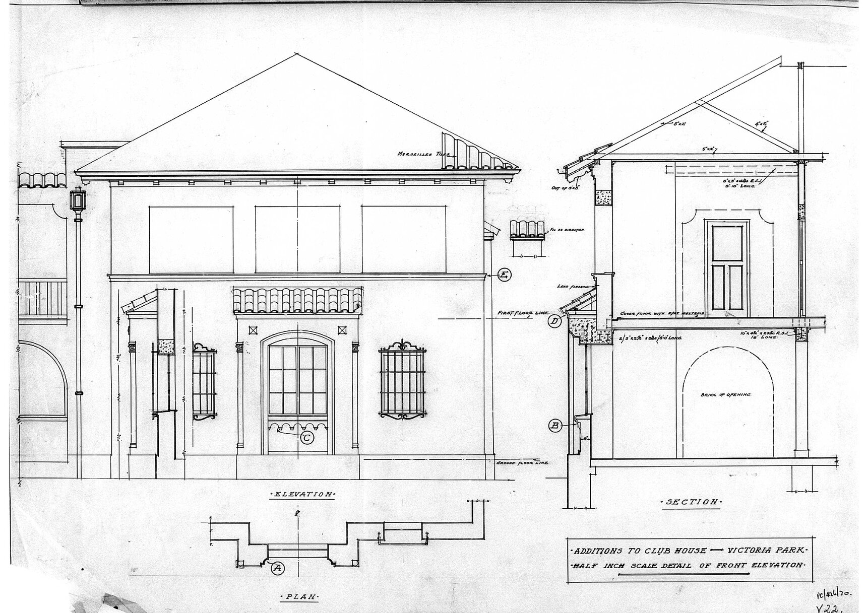 Victoria Park Clubhouse Plans 1931-1962