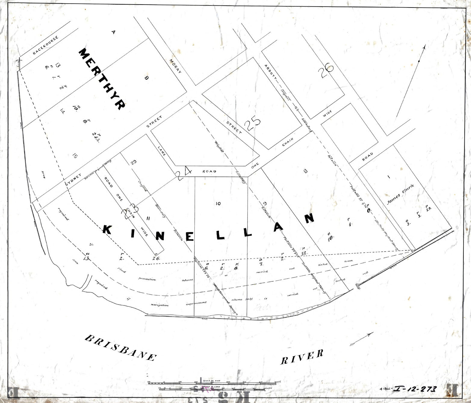 Merthyr and Kinellan Estates showing area of land required for navigation improvement scheme