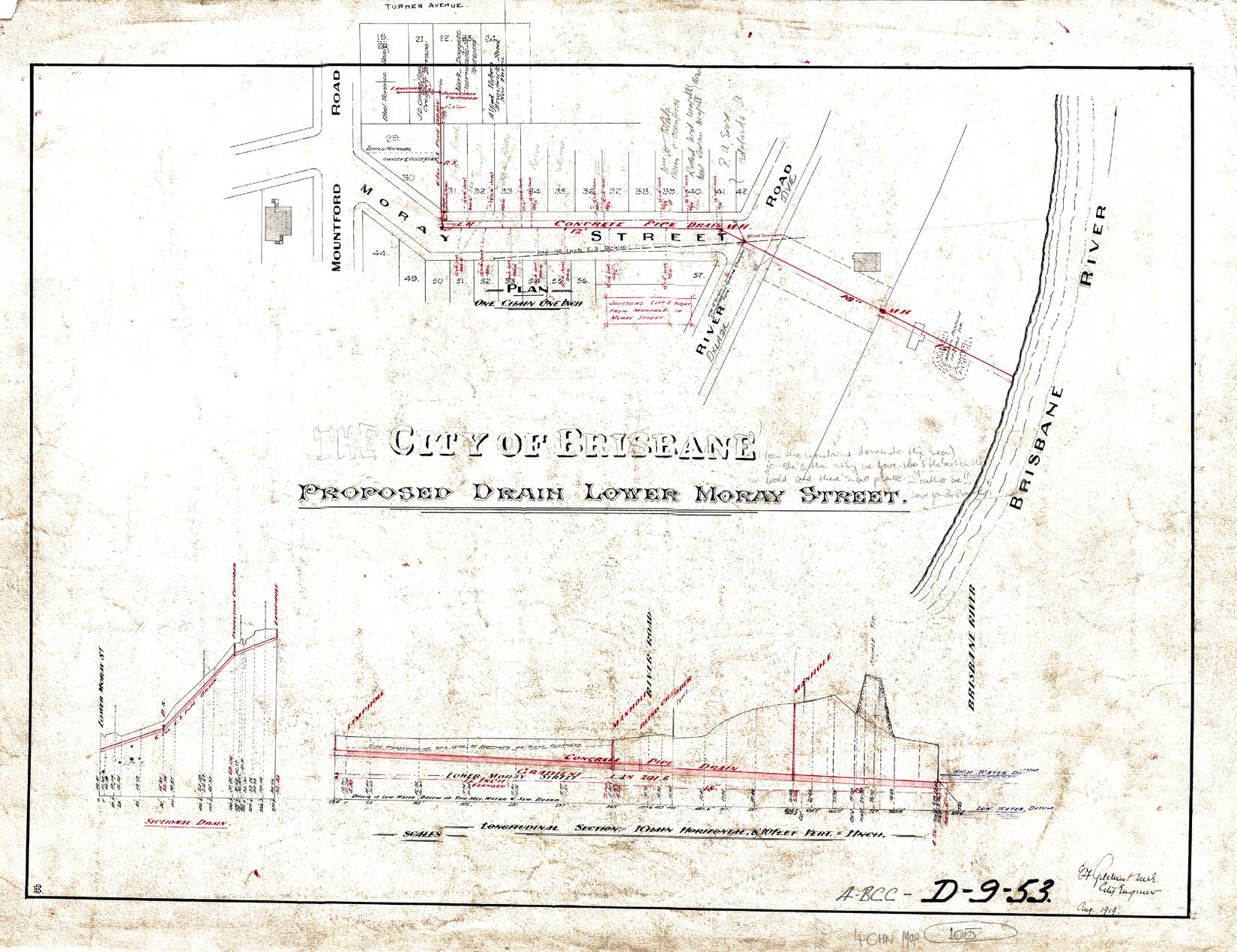 Property owners on Moray Street, between Mountford Road, and Oxlade Drive, New Farm - 1919