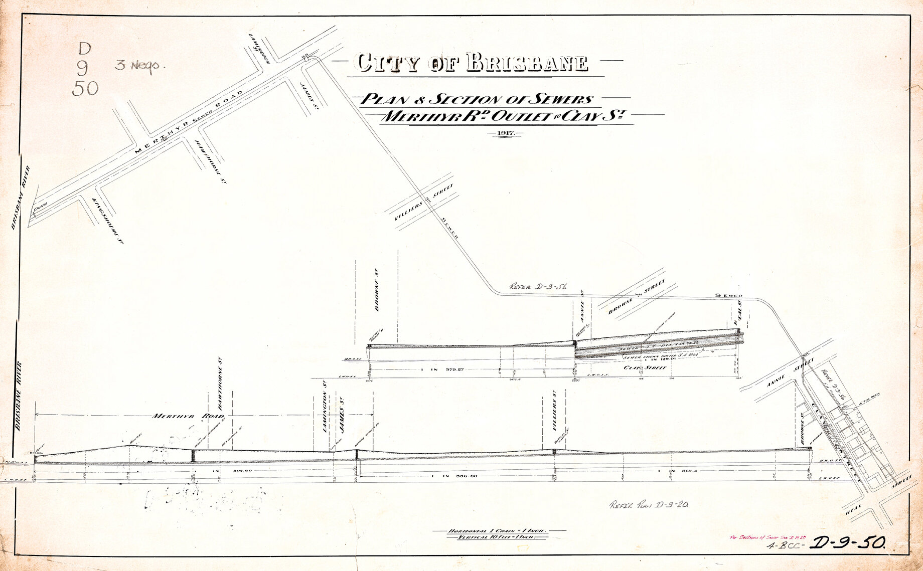 Drainage - houses on Clay Street, between Annie and Heal Street, New Farm - 1917
