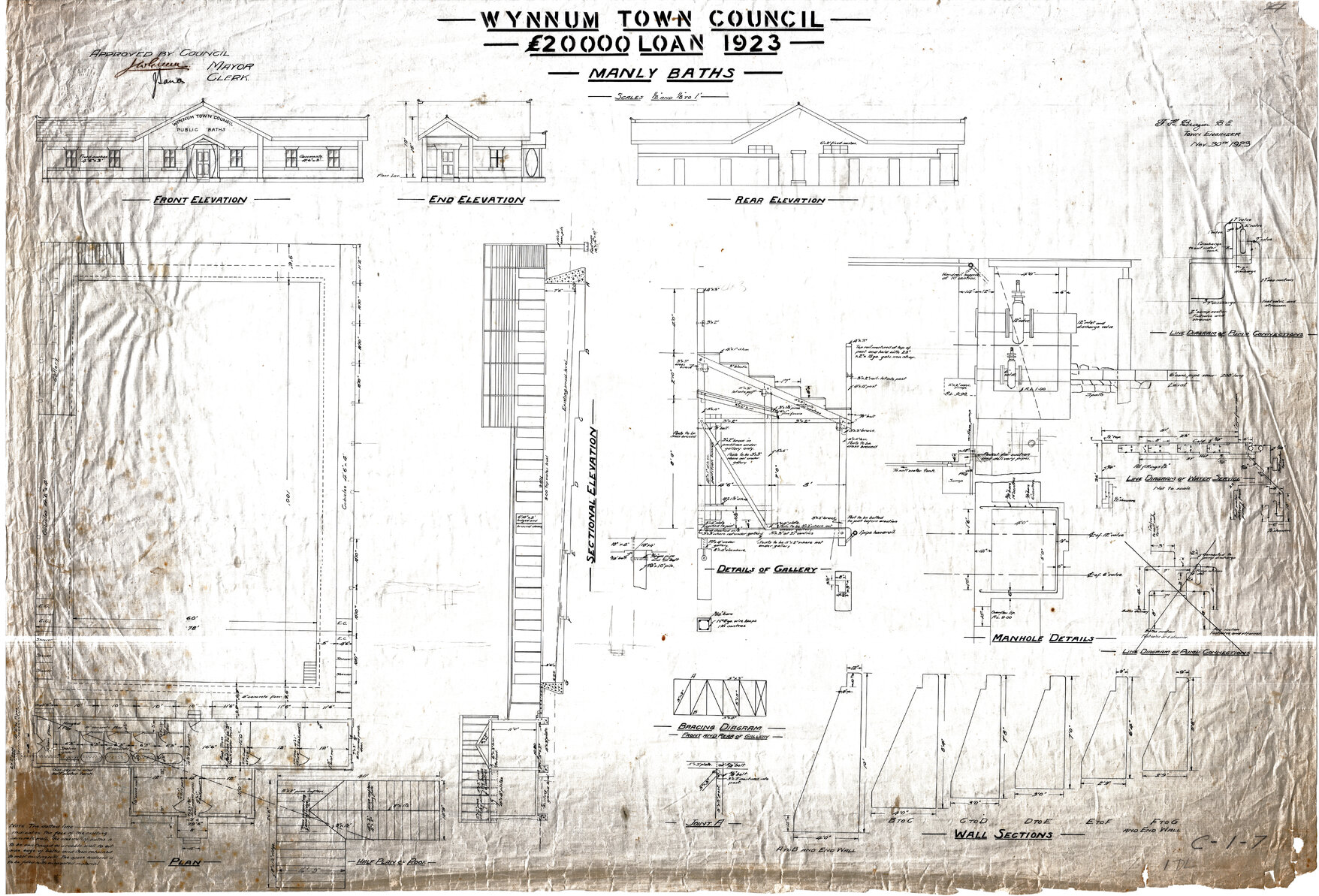 Manly Pool Plans 1923-1956