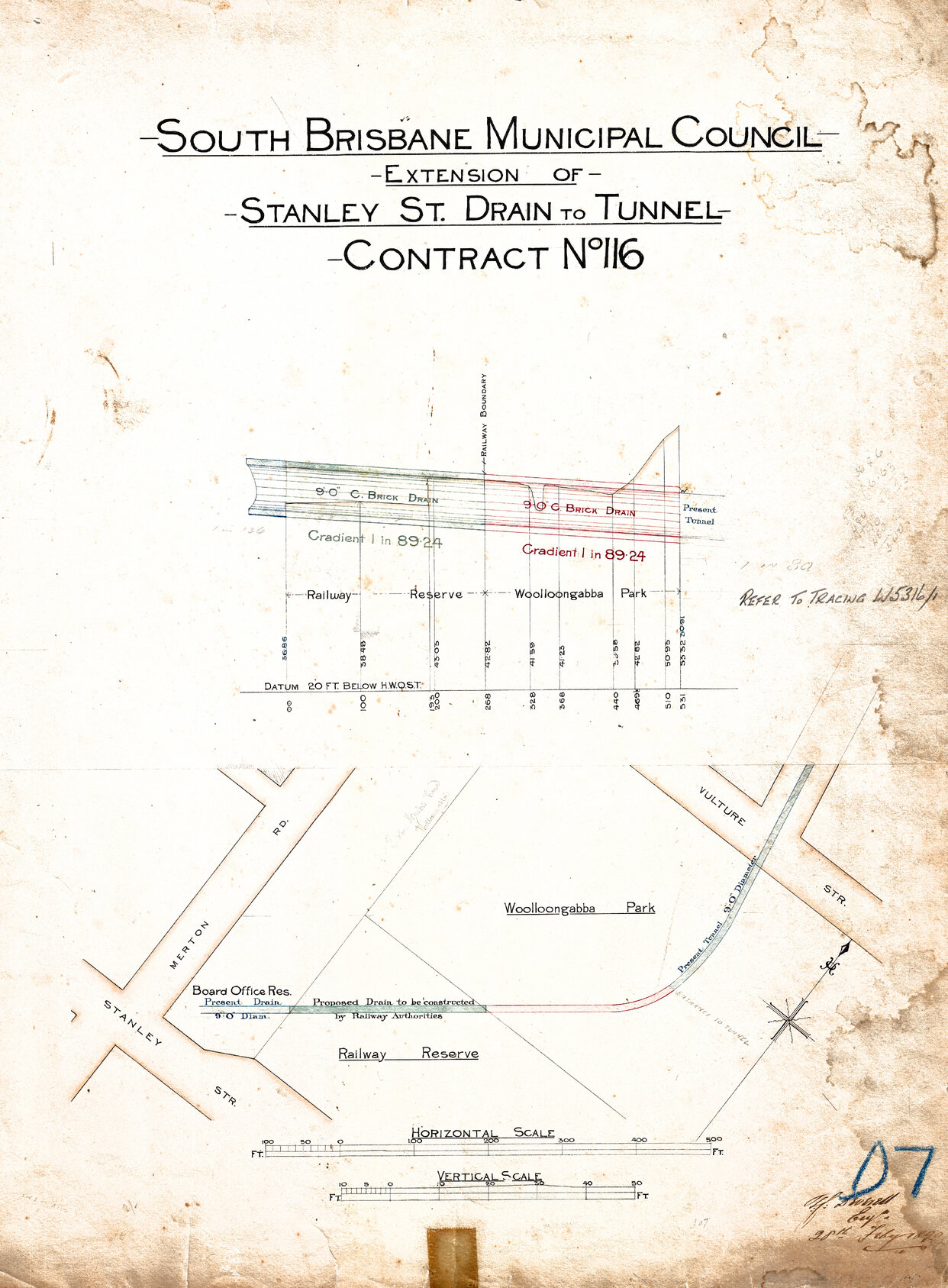 Drainage - Stanley St, Merton Road, Vulture Street 1890