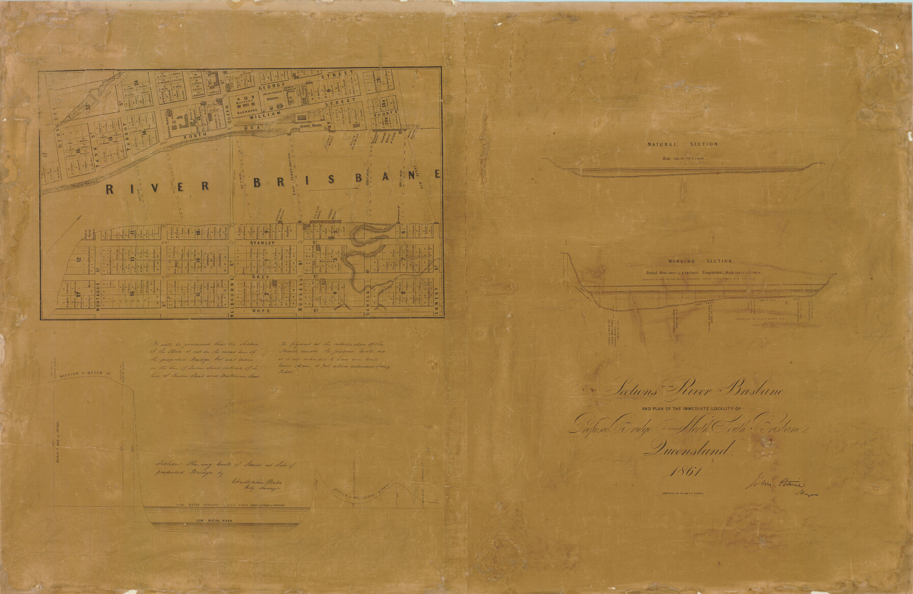 Site of proposed Bridge to connect North and South Brisbane 1861