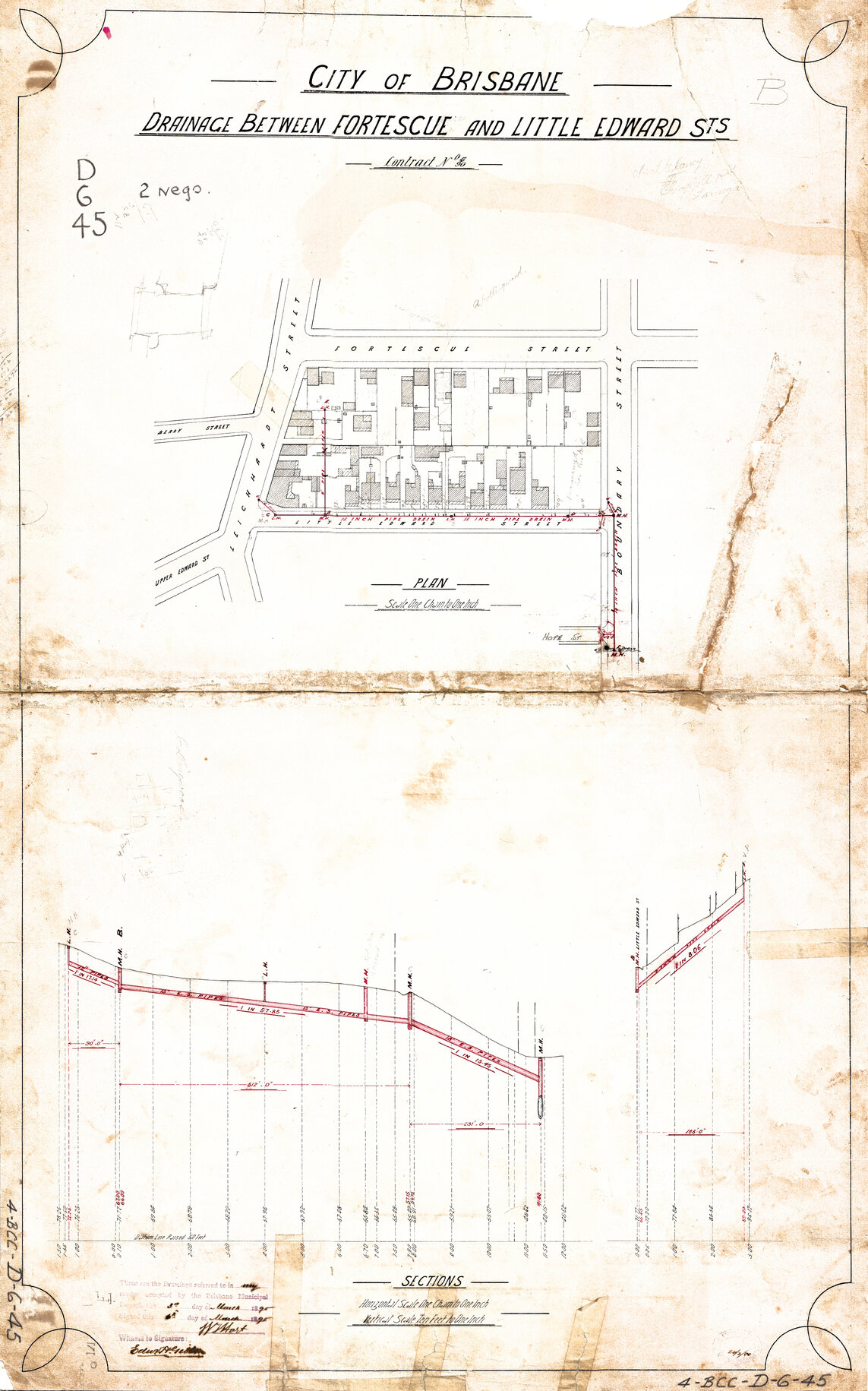 Drainage between Fortescue and Little Edward Streets, Spring Hill - 1890