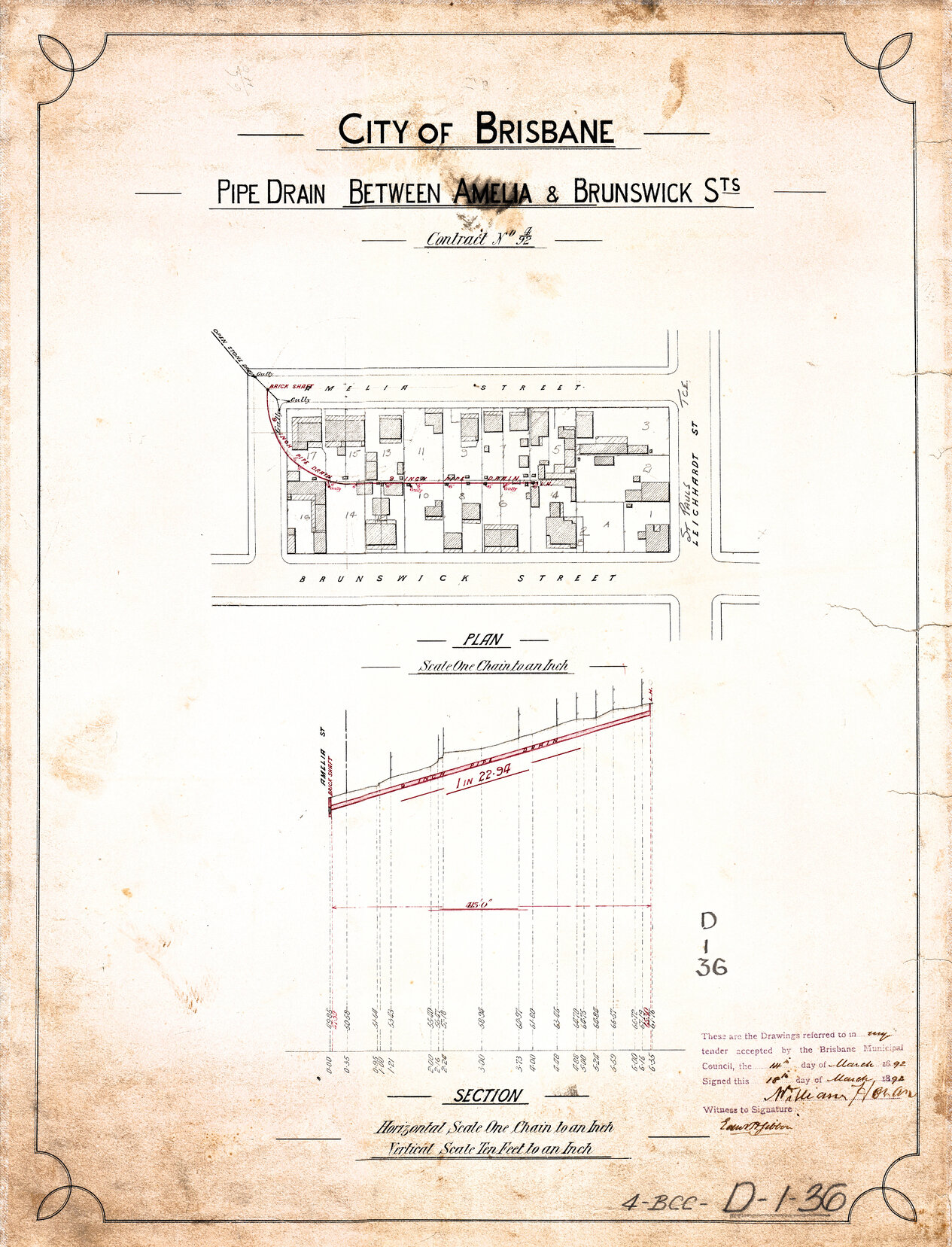 Pipe drain between Amelia and Brunswick Street, Fortitude Valley - 1892