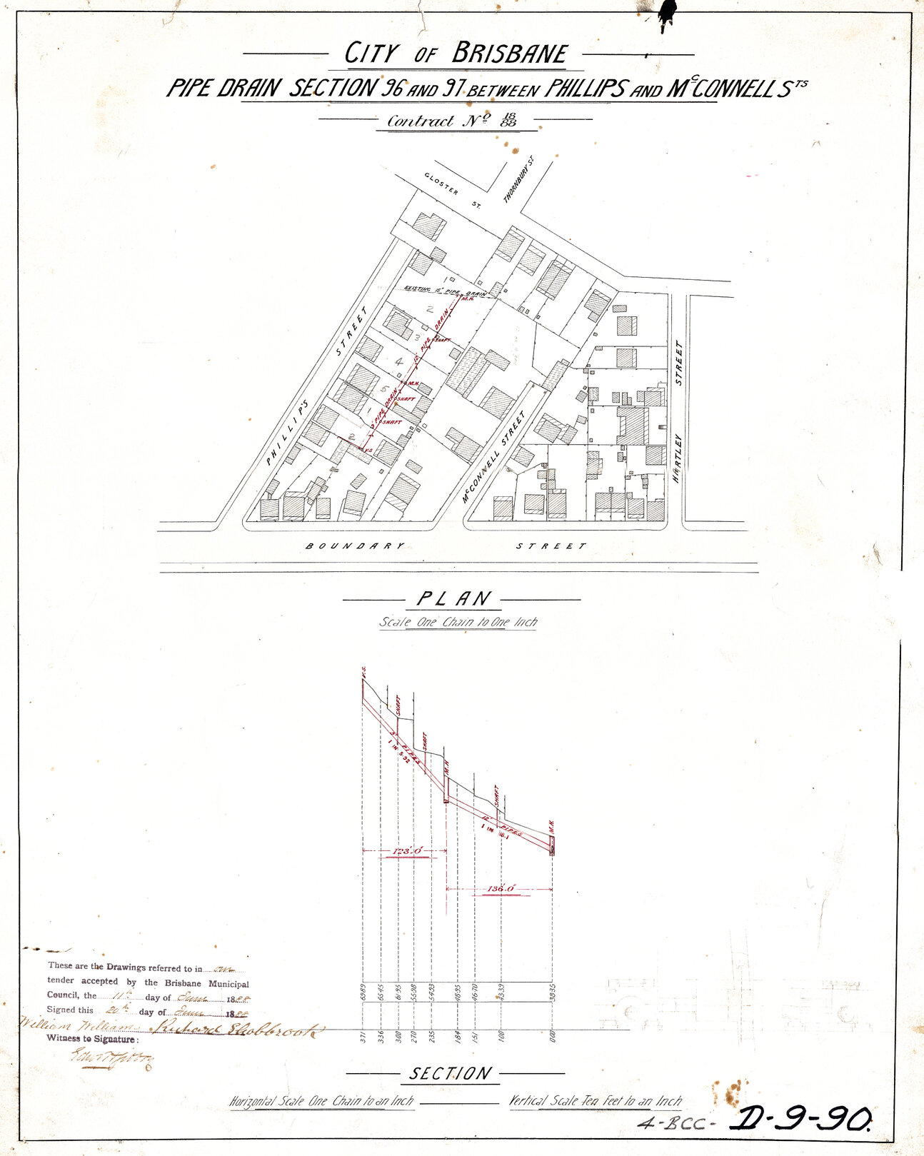 Pipe Drain Section 96 and 97 between Phillips and McConnell Streets, Spring Hill - 1888