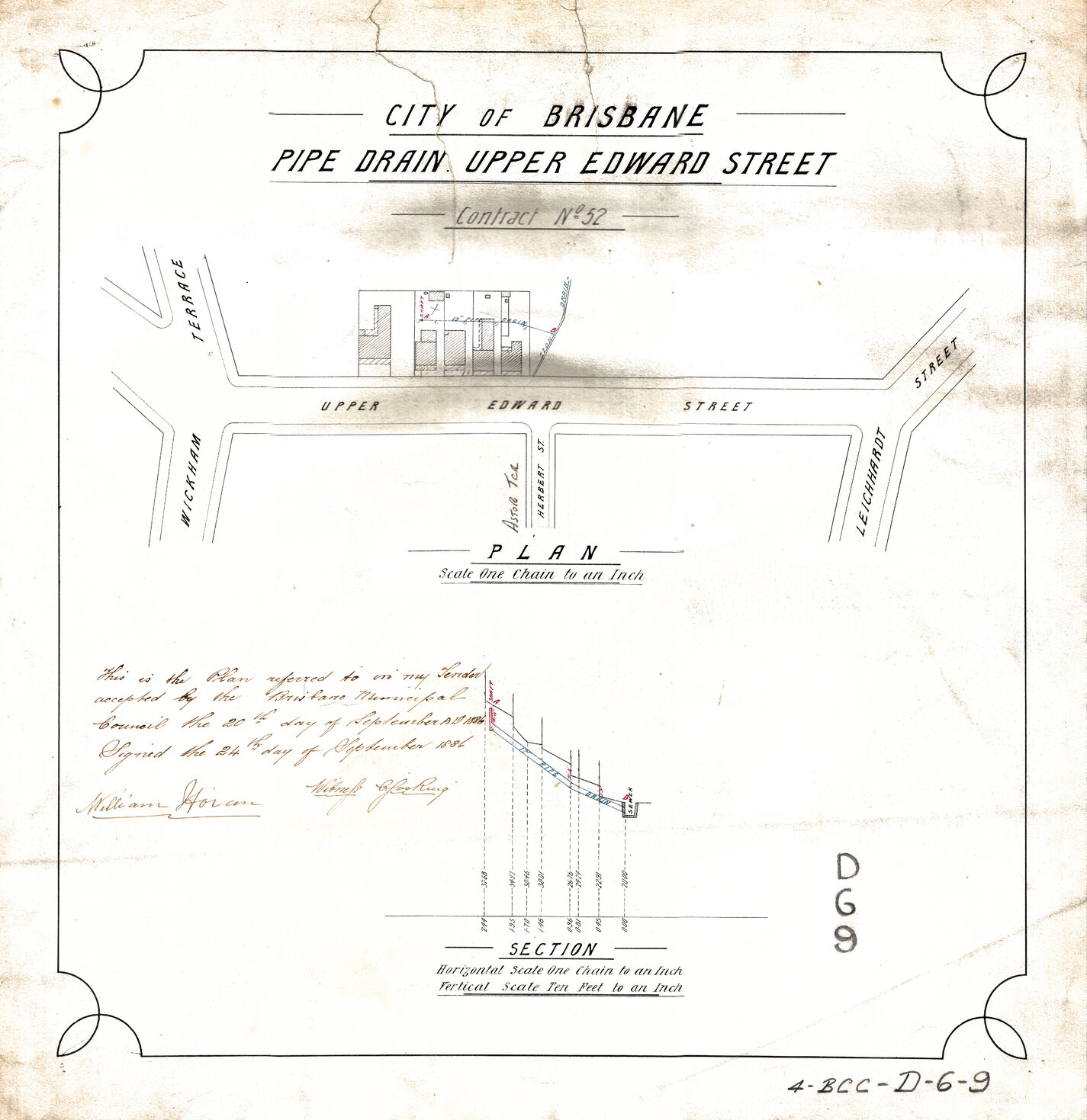 Pipe drain on Upper Edward Street, Spring Hill - 1886