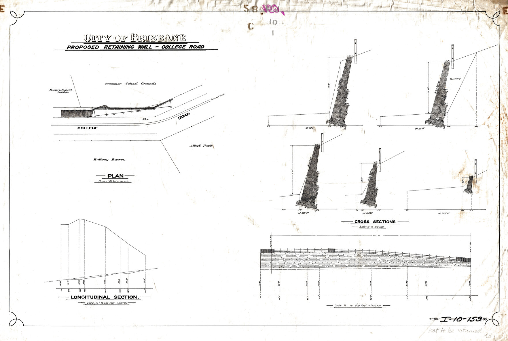 Proposed retaining wall, College Road, Spring Hill