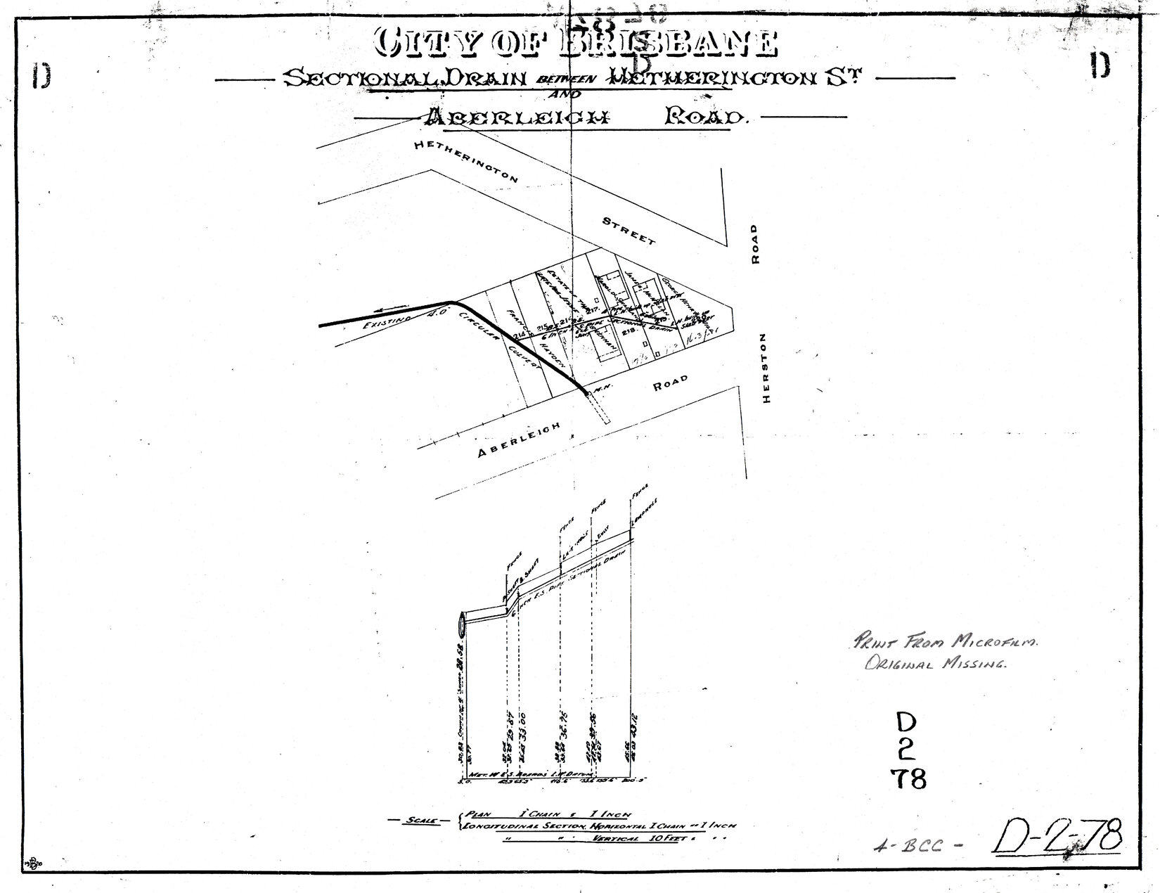 Sectional drain between Hetherington Street and Aberleigh Road, Herston - c.1919