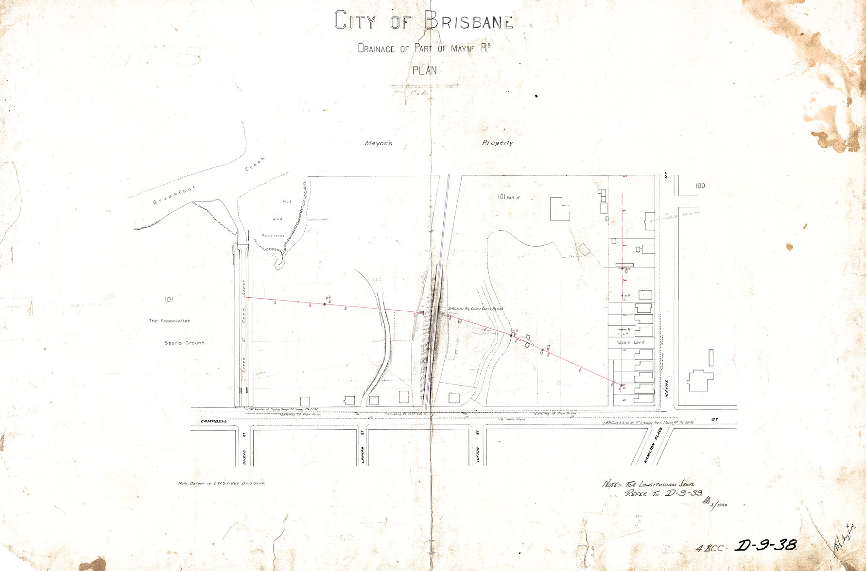 Drainage of part of Mayne Road, Bowen Hills - 1909