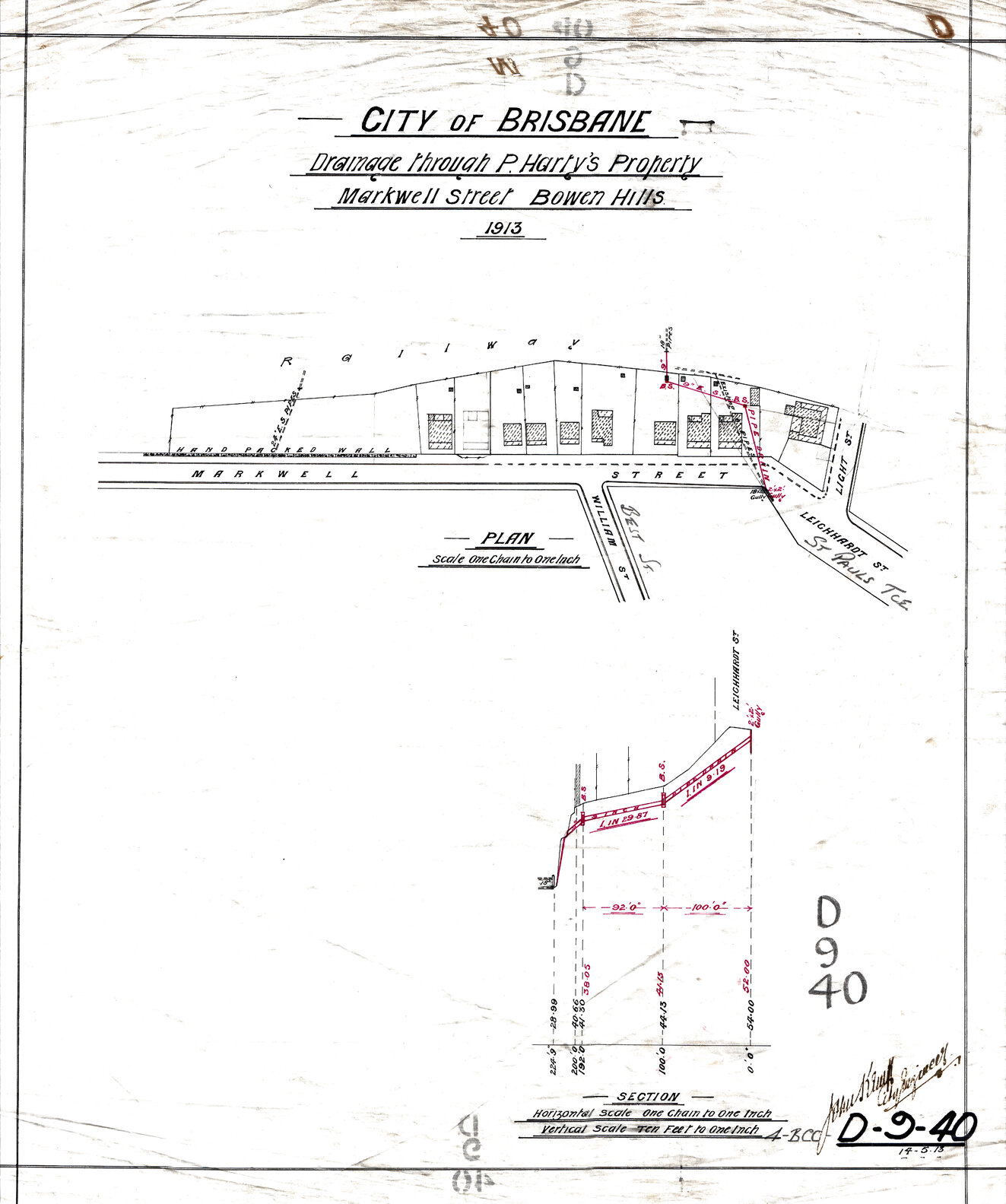 Drainage of Markwell Street, Bowen Hills - 1913
