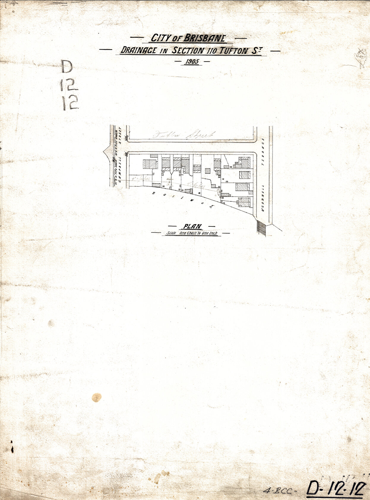 Drainage for block between Campbell, Tufton Street and O'Connell Terrace, Bowen Hills - 1905