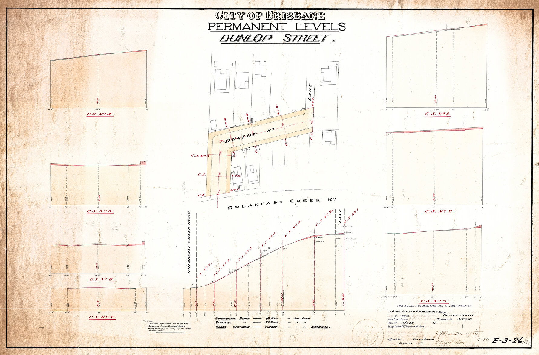 Dunlop Street permanent levels, Bowen Hills - 1917