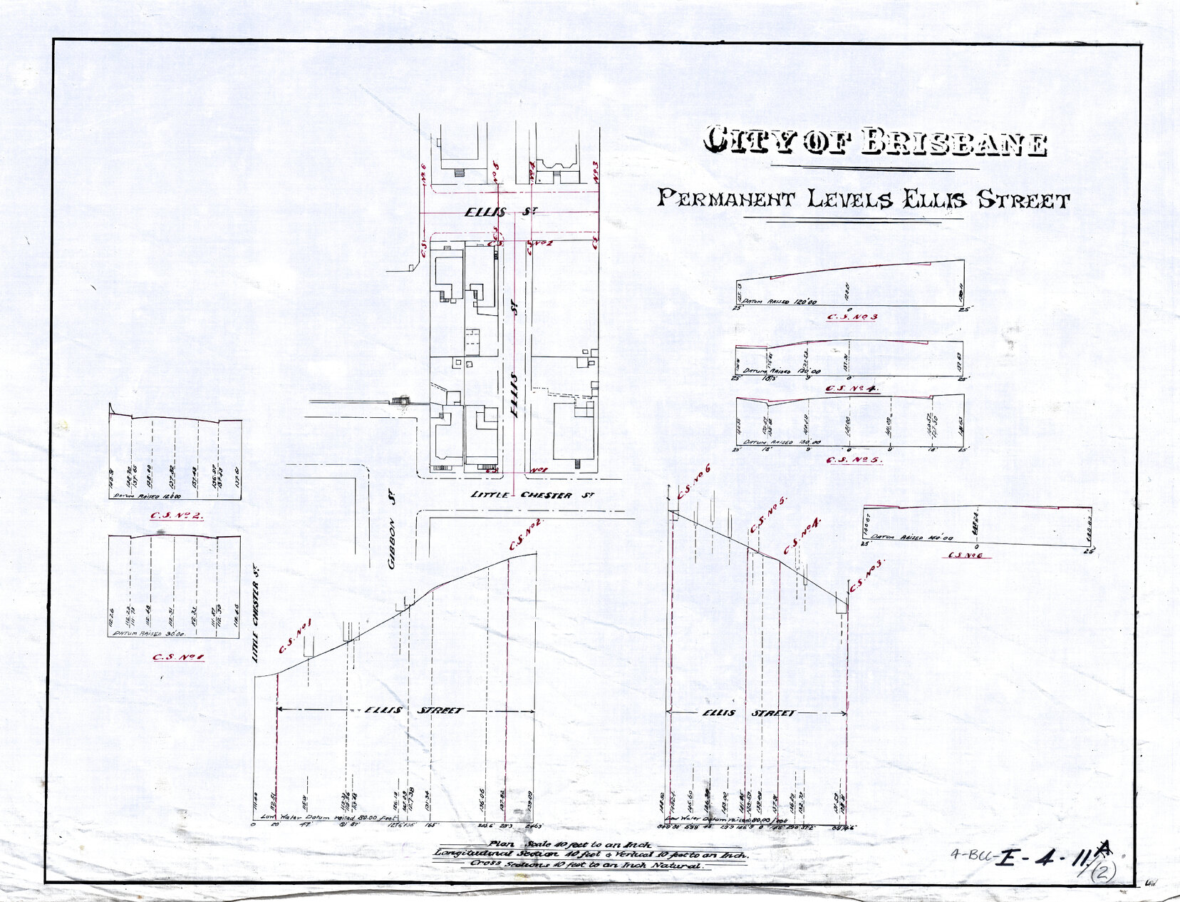 Ellis Street permanent levels, Teneriffe - 1917