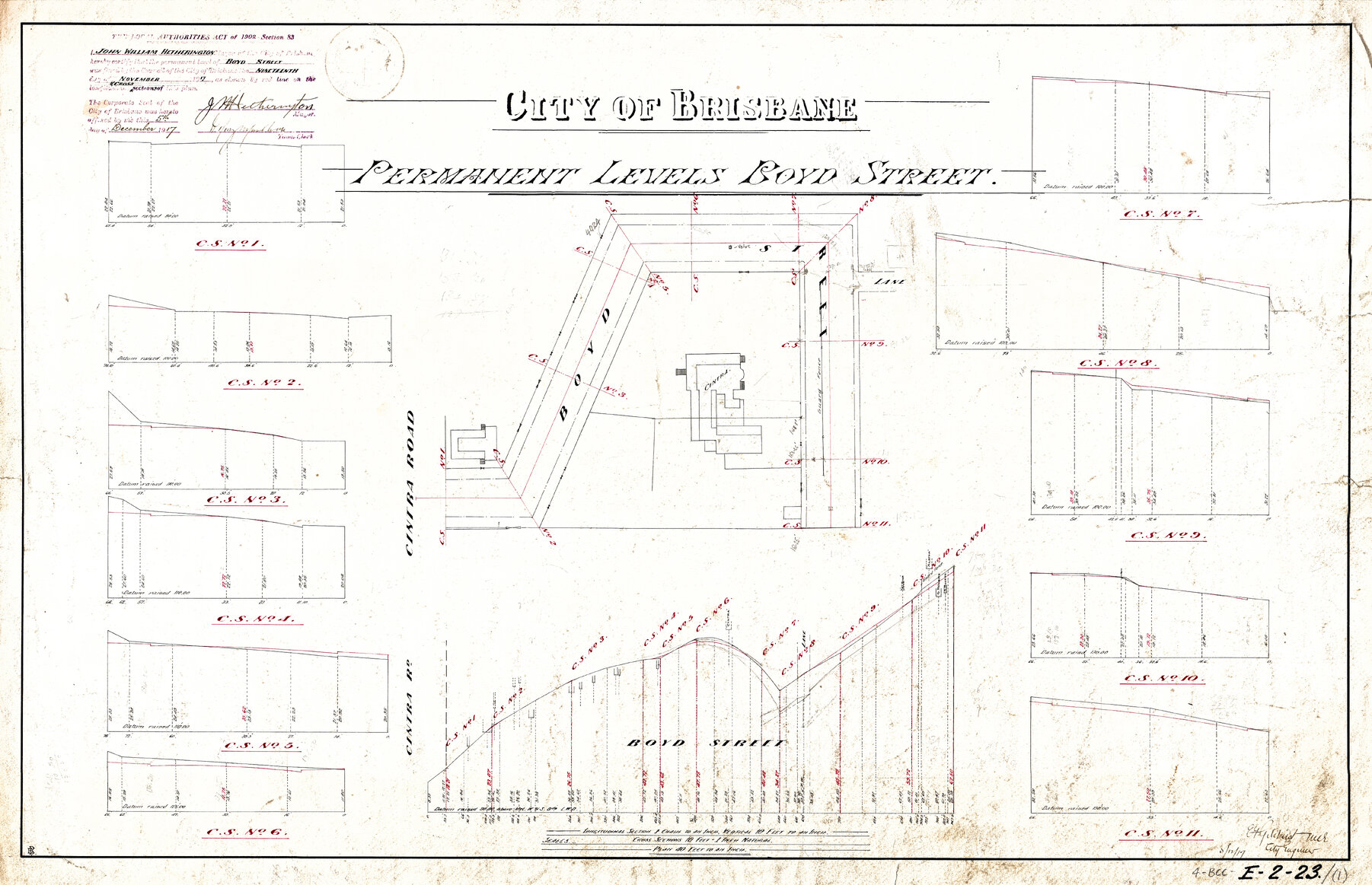 Boyd Street permanent levels, Bowen Hills - 1917