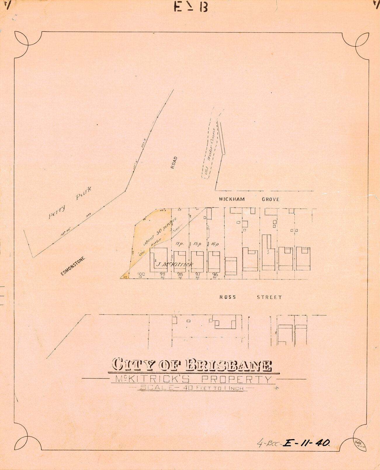 McKitrick's property resumption corner of Wickham Grove, Ross Street and Edmondstone Road, Newstead - 1915