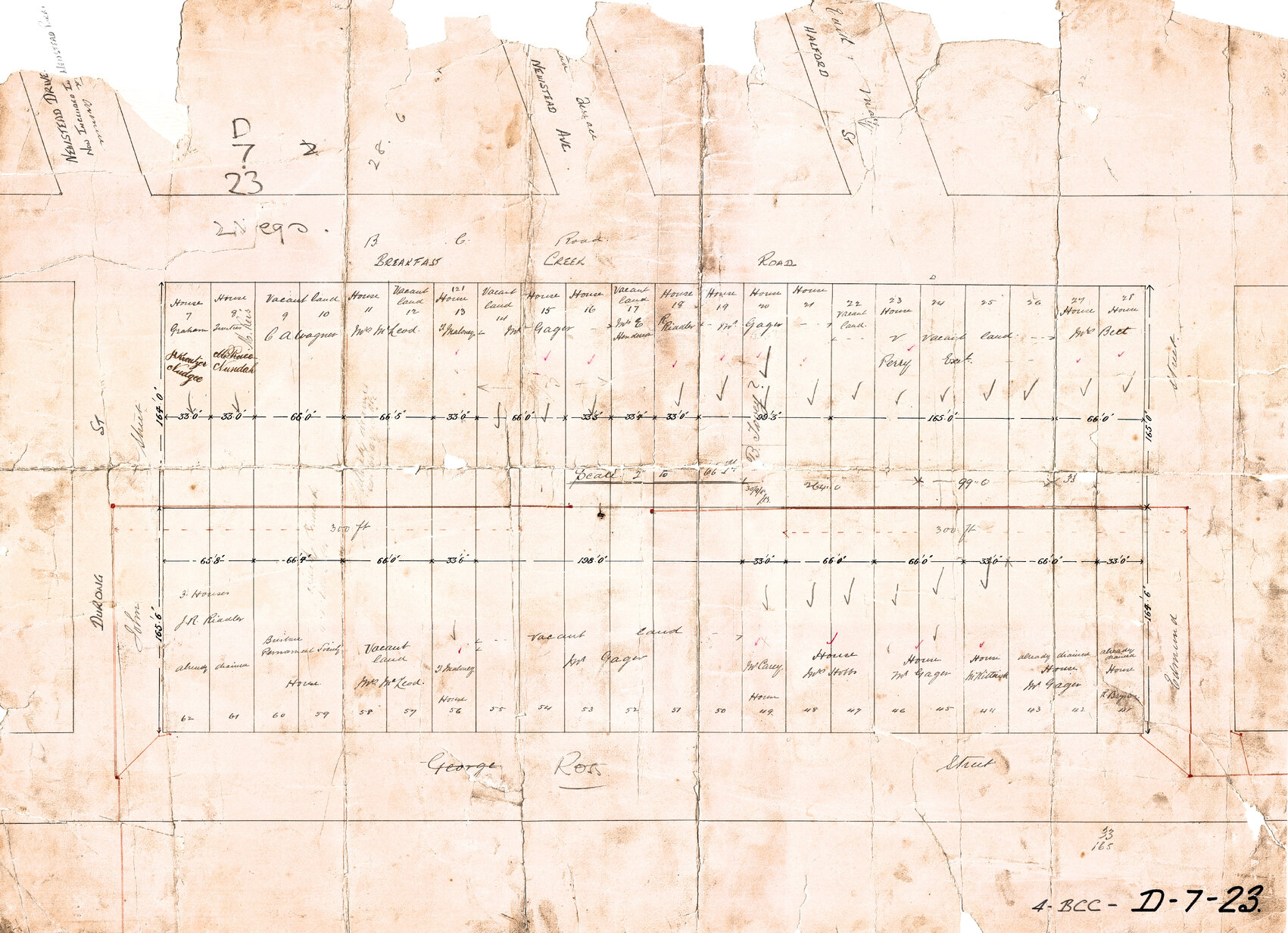 Plan of drainage for block between Ross, Durong, Edmund Street, and Breakfast Creek Road, Newstead