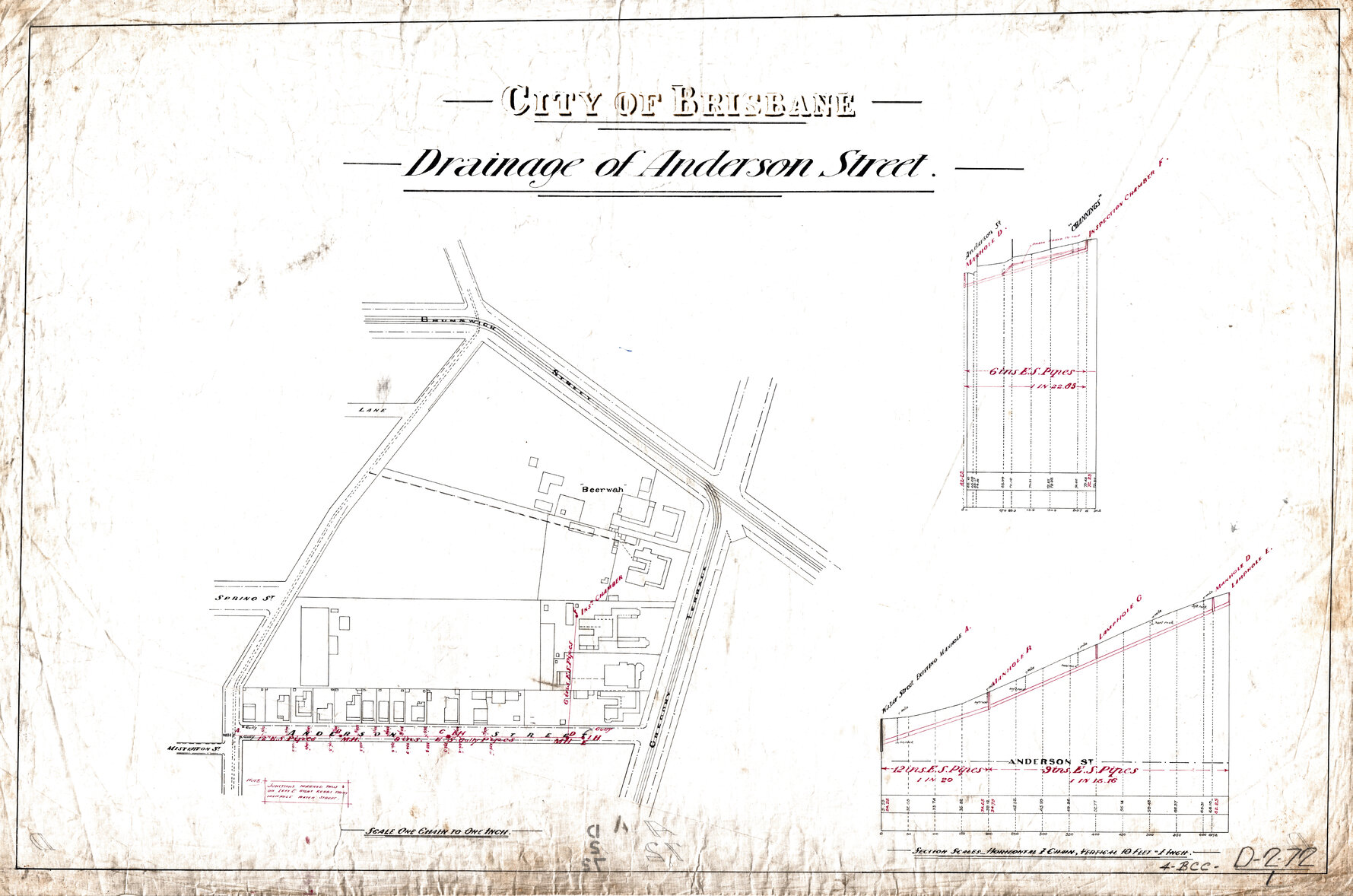 Anderson Street Drainage, Fortitude Valley - 1916