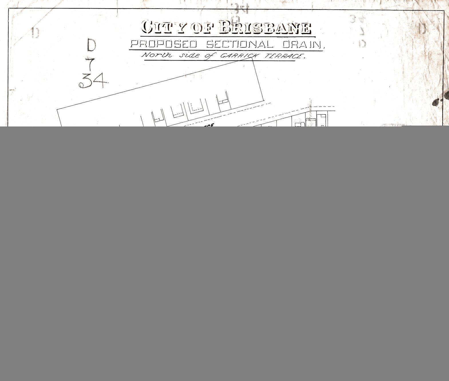 Proposed sectional drain north side  of Garrick Terrace, Herston