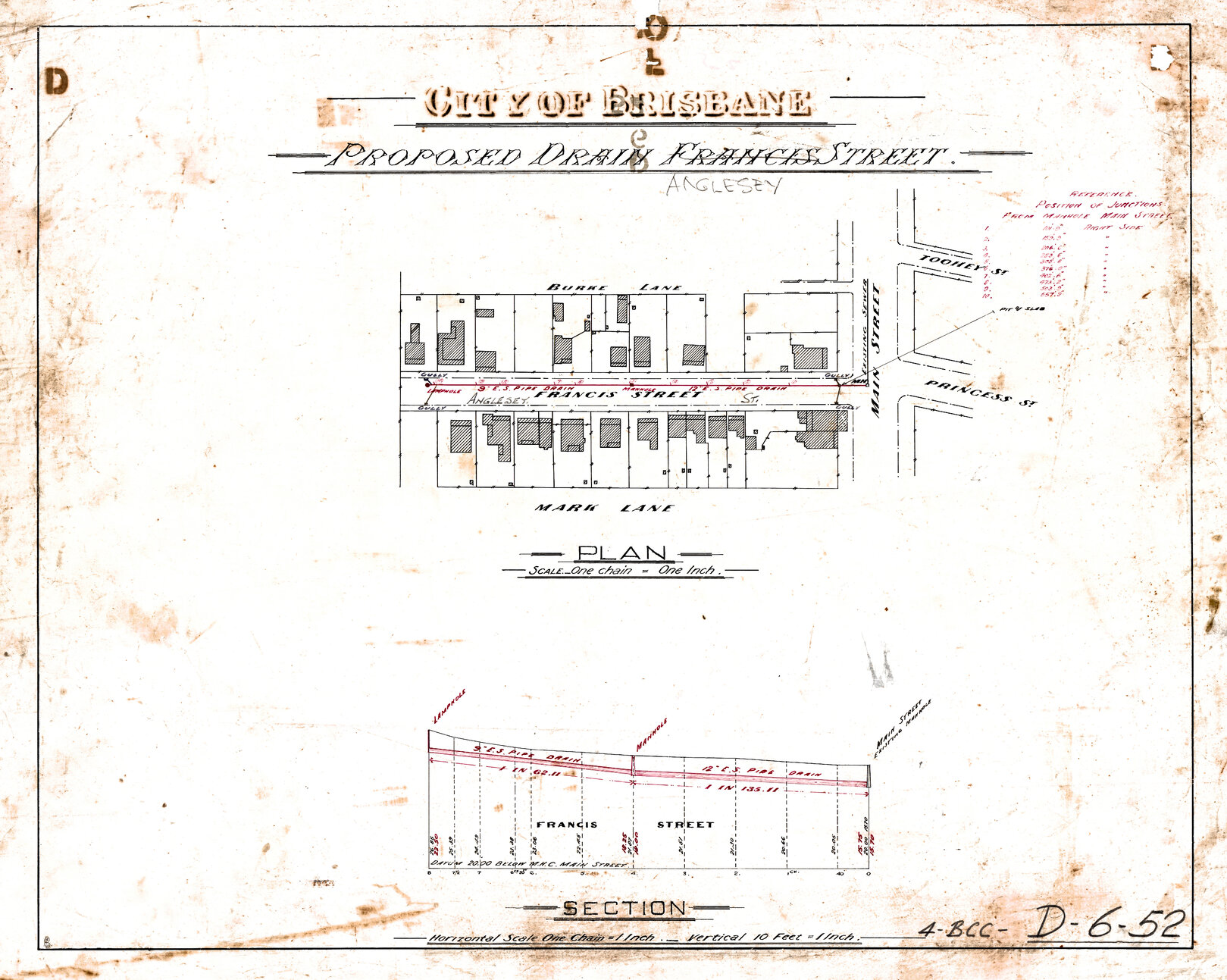 Proposed drain Francis [Anglesey] Street, Kangaroo Point