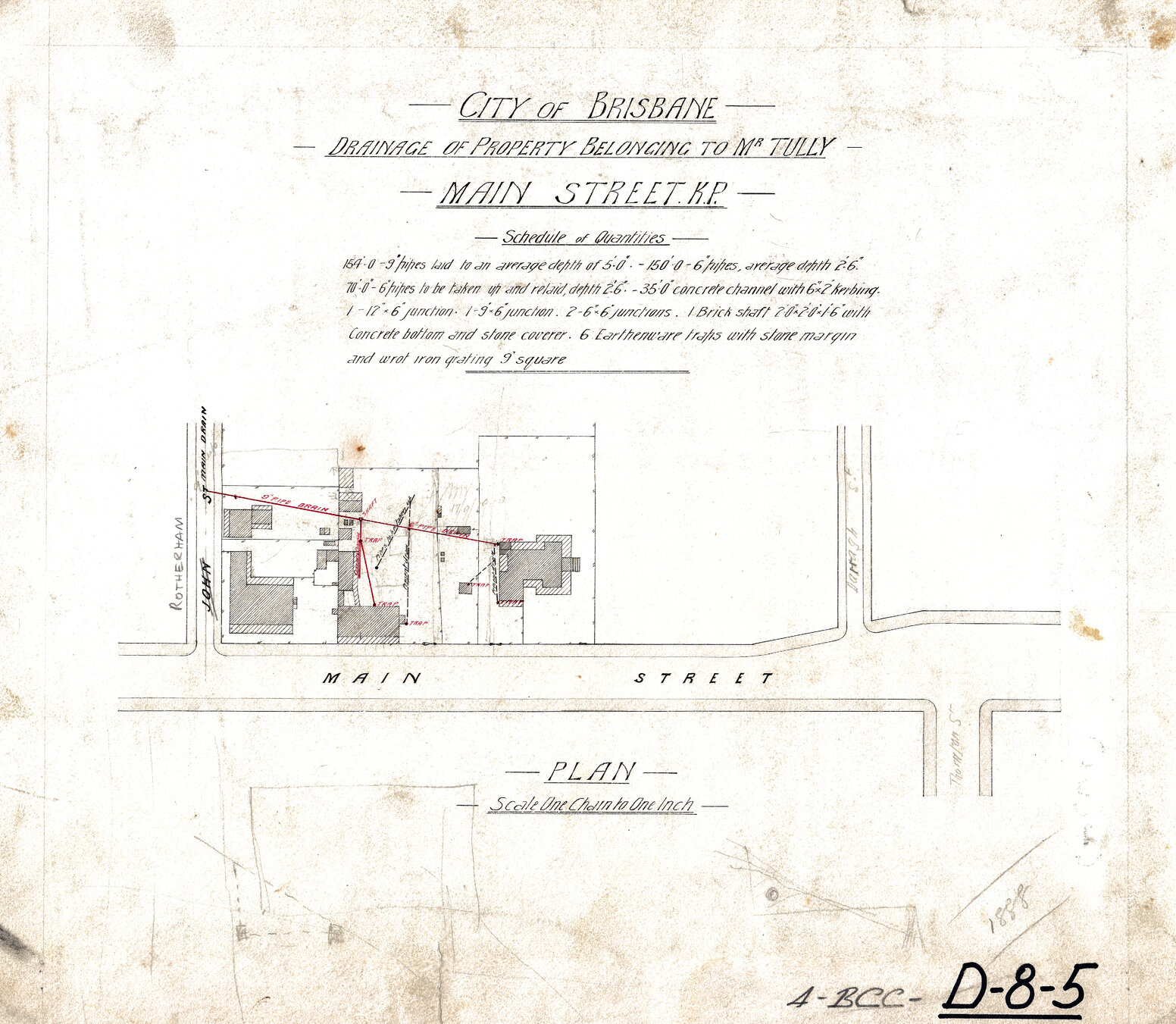Drainage of property belonging to Mr Tully, Main Street, Kangaroo Point - 1888