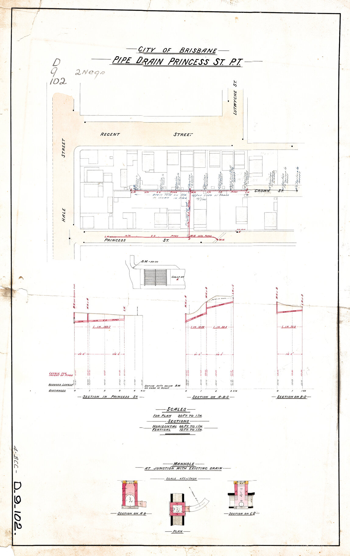 Pipe drain, Princess Street, Petrie Terrace - 1901