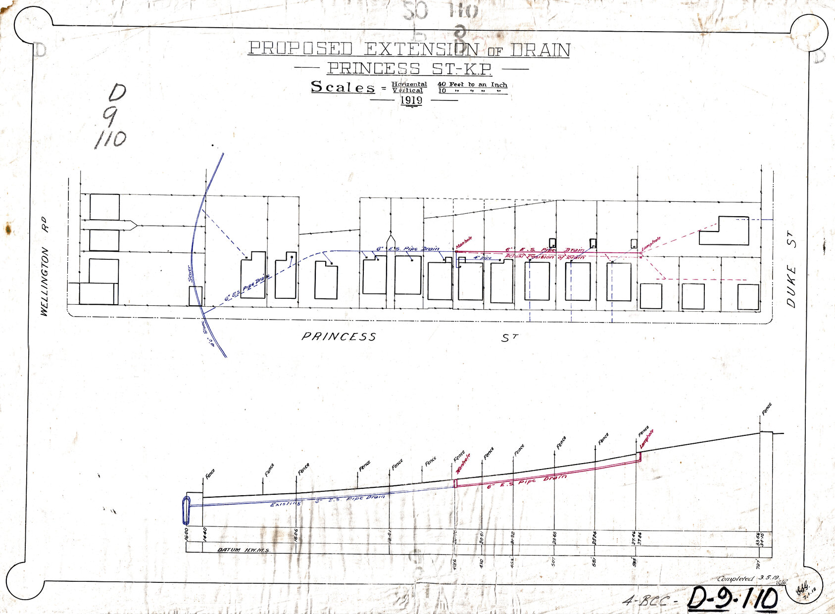 Proposed extension of drain, Princess Street, Kangaroo Point - 1919