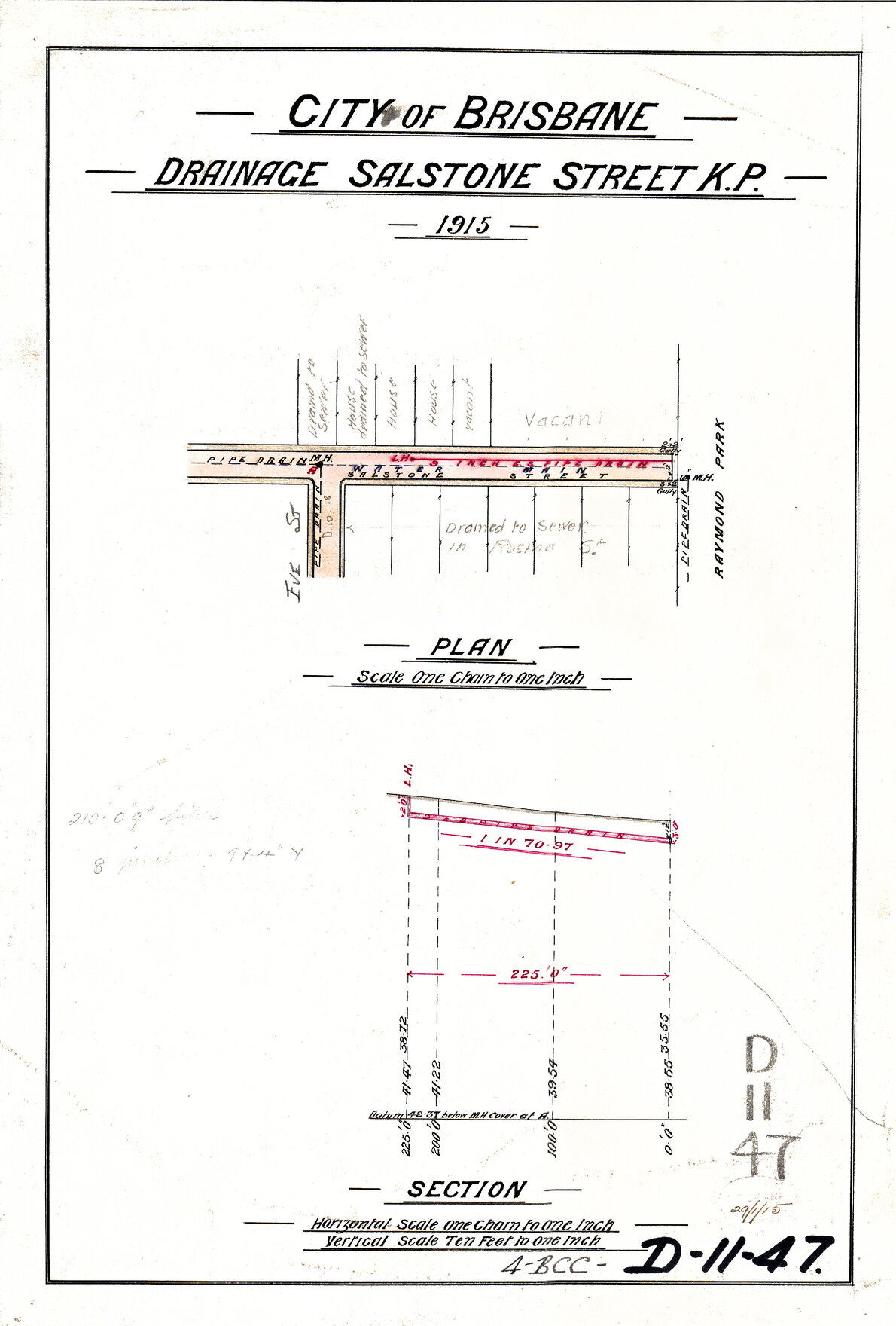 Drainage of Salstone Street, Kangaroo Point - 1915