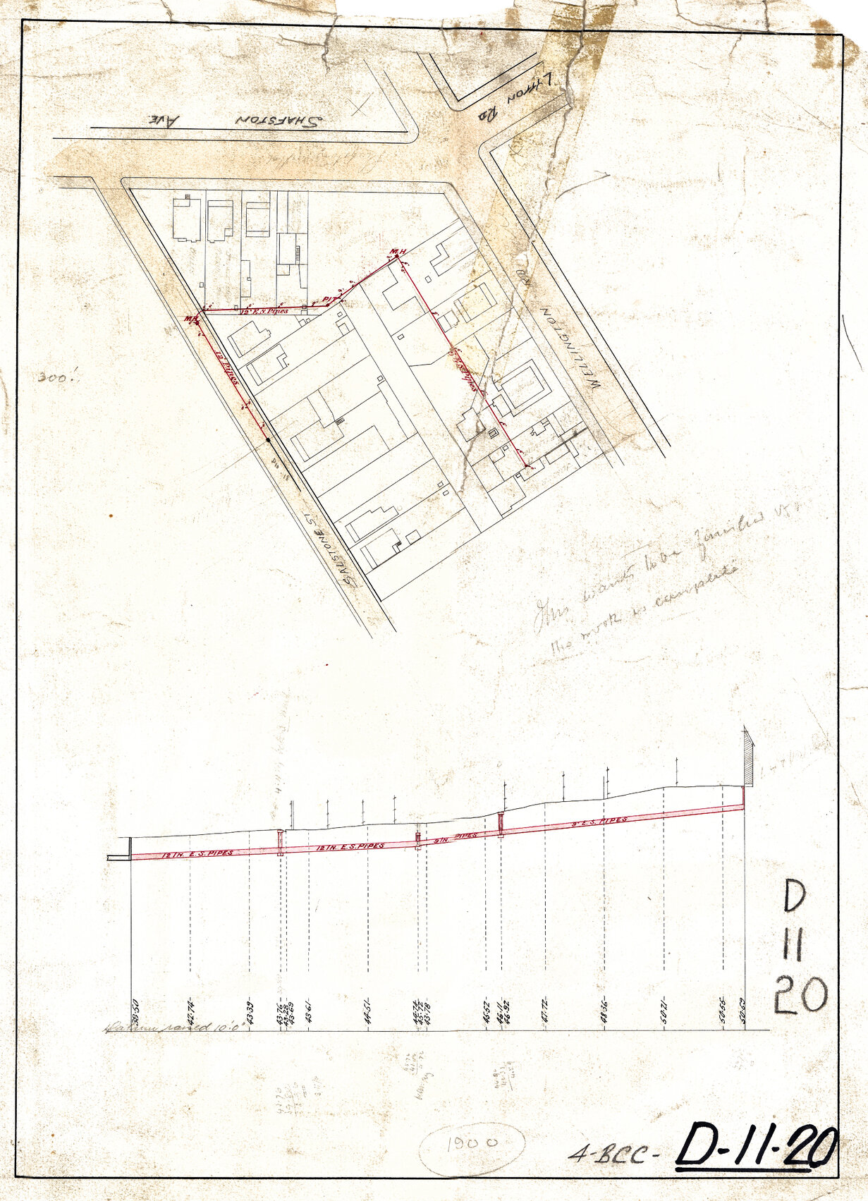 Combined drain corner of Shafston Avenue, Salstone Street, and Wellington Road, Kangaroo Point - 1900