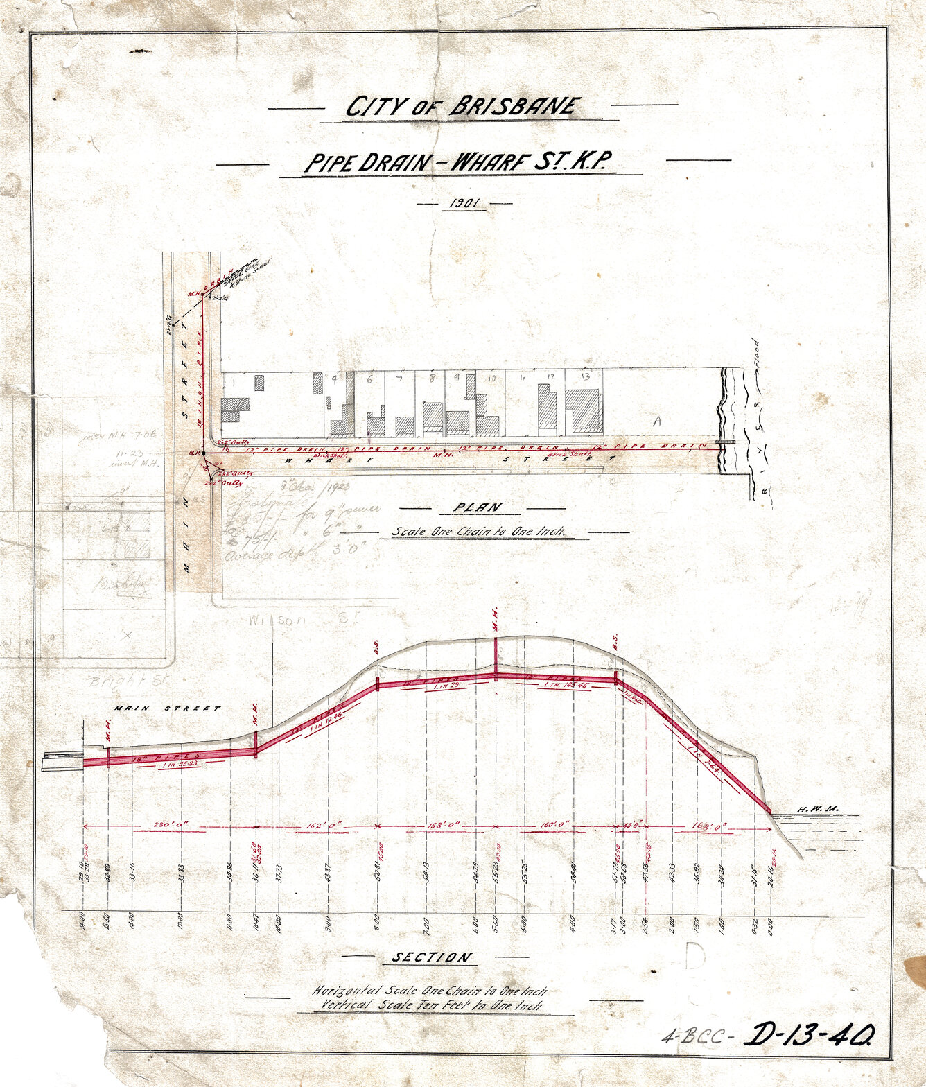 Pipe drain, Wharf Street, Kangaroo Point - 1901