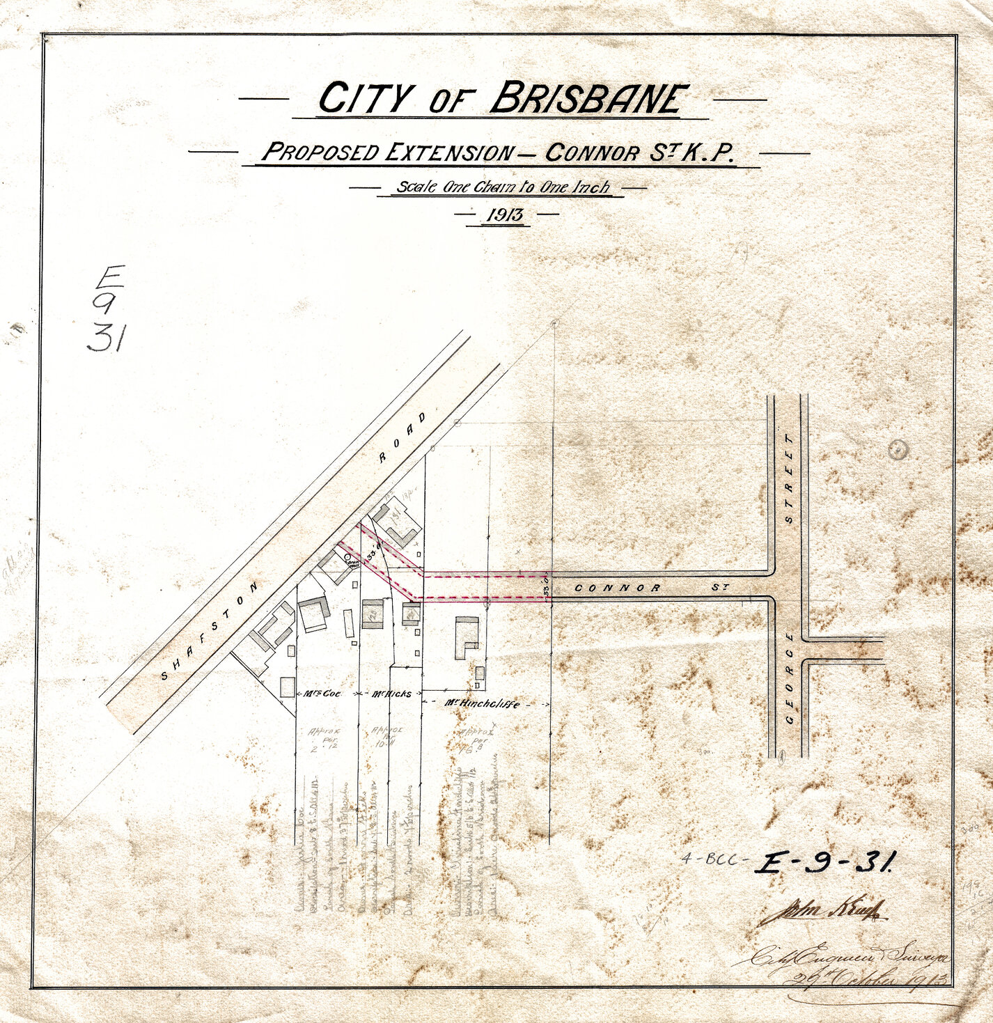 Proposed extension of Connor Street, Kangaroo Point - 1913