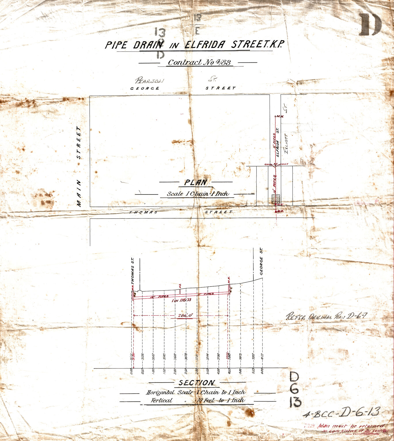 Pipe drain in Elfrida [now Elliot Street], Kangaroo Point - 1888