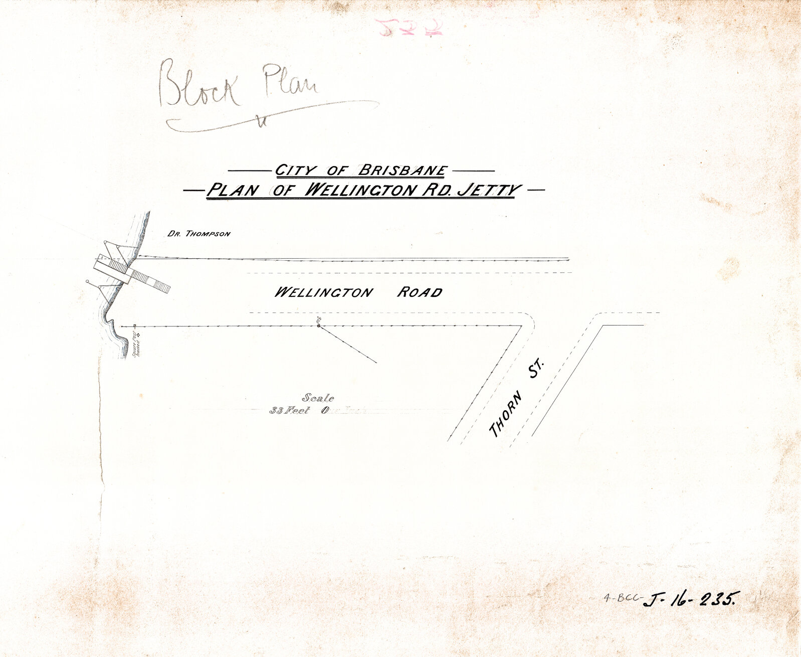 Structural plans for wharf at Wellington Road, Kangaroo Point - 1890