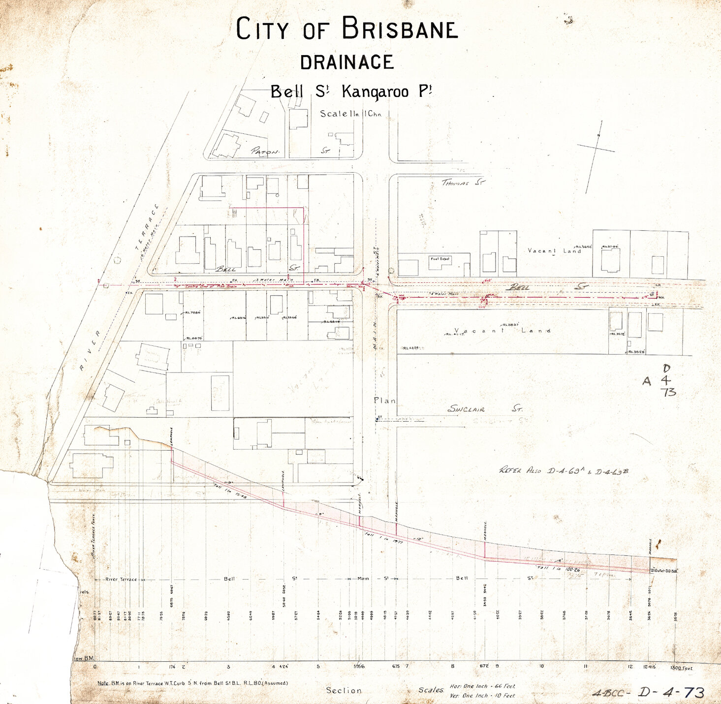 Bell Street drainage, Kangaroo Point - 1908