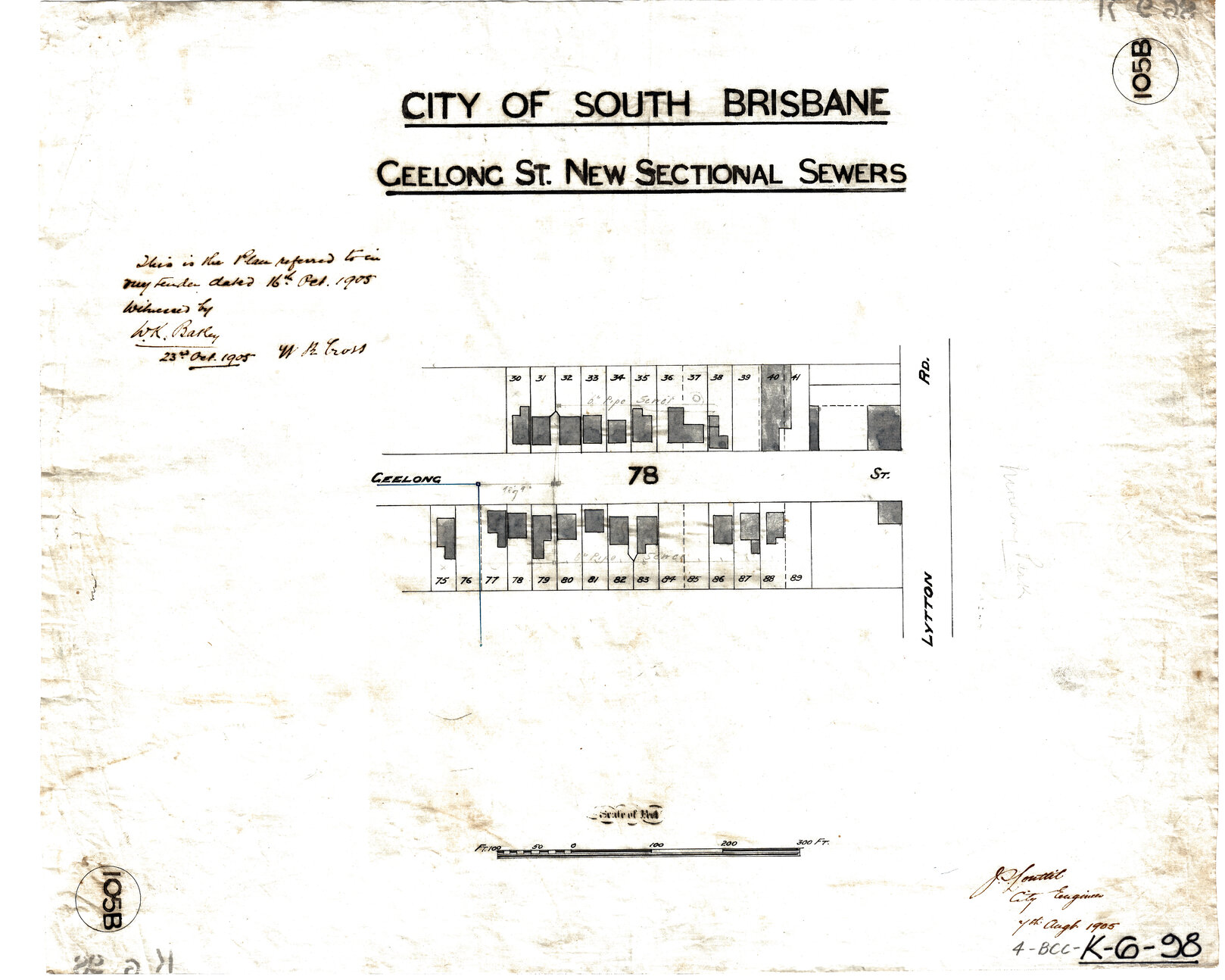 Geelong Street sectional sewer, East Brisbane - 1905