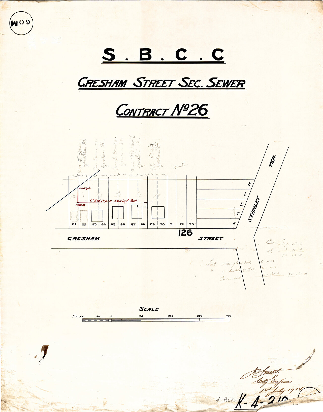 Gresham Street sectional sewer, East Brisbane - 1914