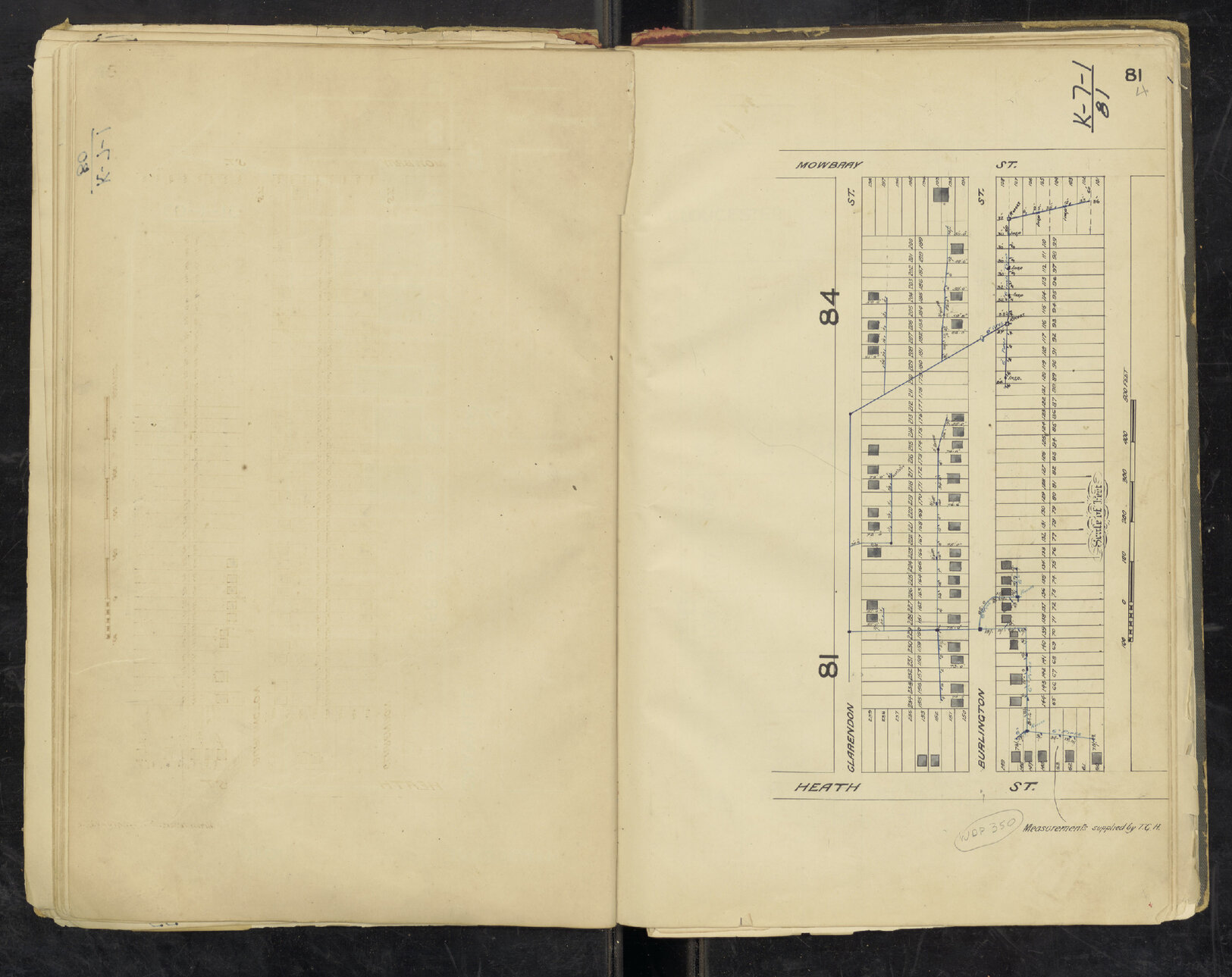 Plan of house footprints on Mowbray Terrace, Clarendon, Heath and Burlington Street, East Brisbane - 1902