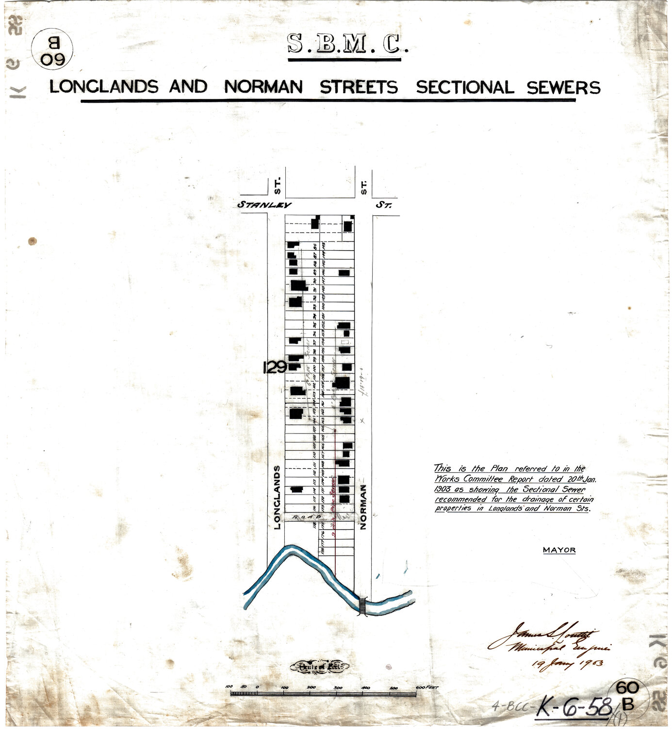Longlands and Norman Streets sectional sewers, East Brisbane - 1903, 1913